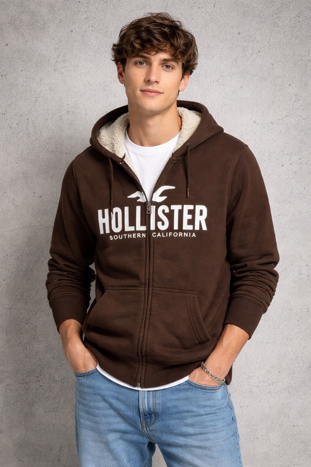 Hollister Hollister Fur Y2K Full Zip Hoodie Brown Big Logo Size S Size US S / EU 44-46 / 1 - 1 Thumbnail