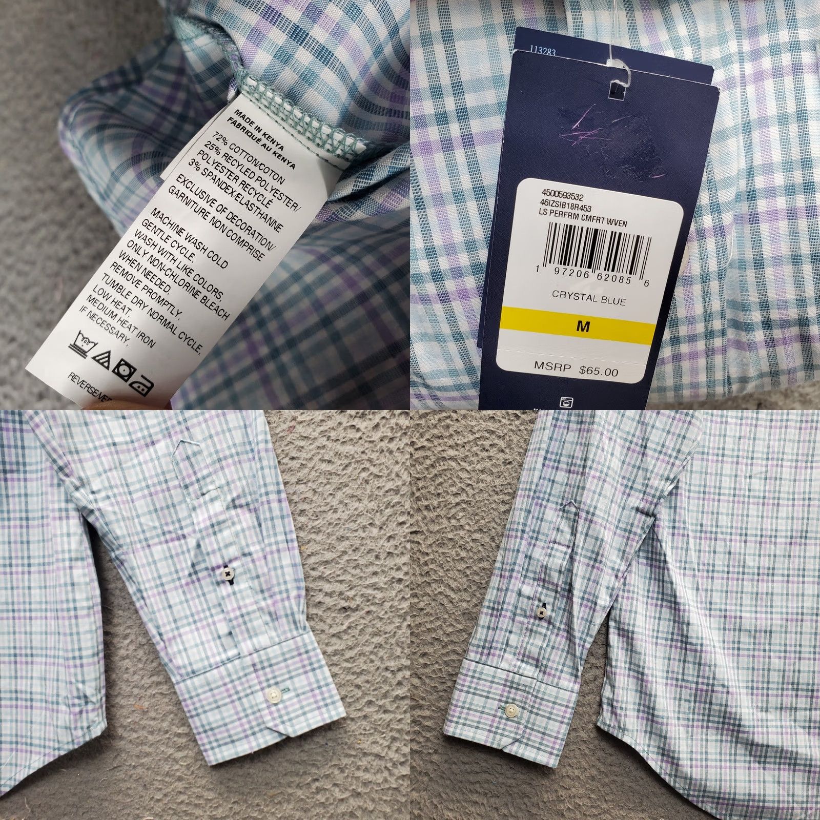 Izod IZOD Mens Shirt Multi Plaid Button-Down Stretch Performance Comfort Fit Size US M / EU 48-50 / 2 - 8 Thumbnail