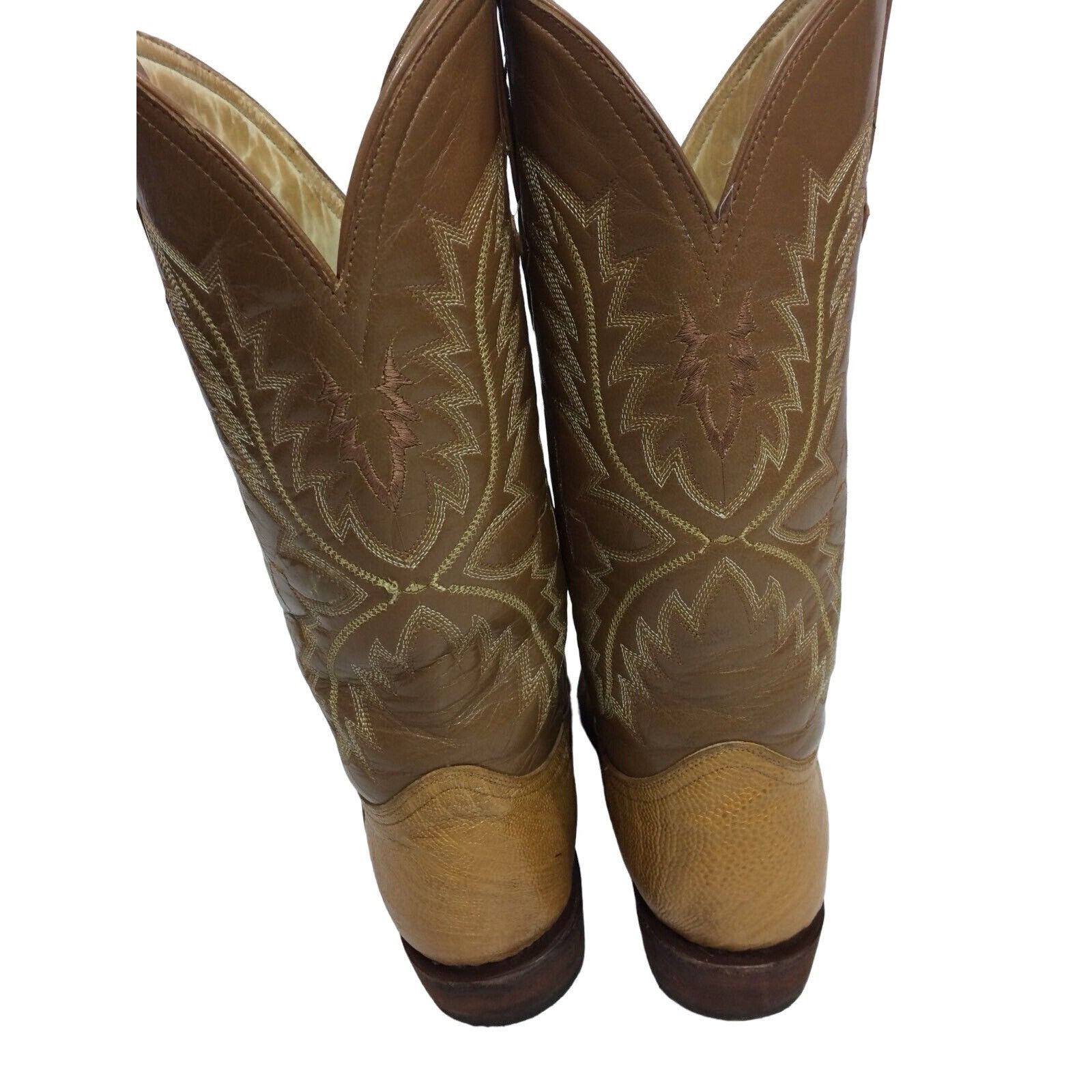 Other Vtg Cognac ROCKABILLY Cowboy OSTRICH Quill Skin Boots Size US 9.5 / EU 42-43 - 7 Thumbnail