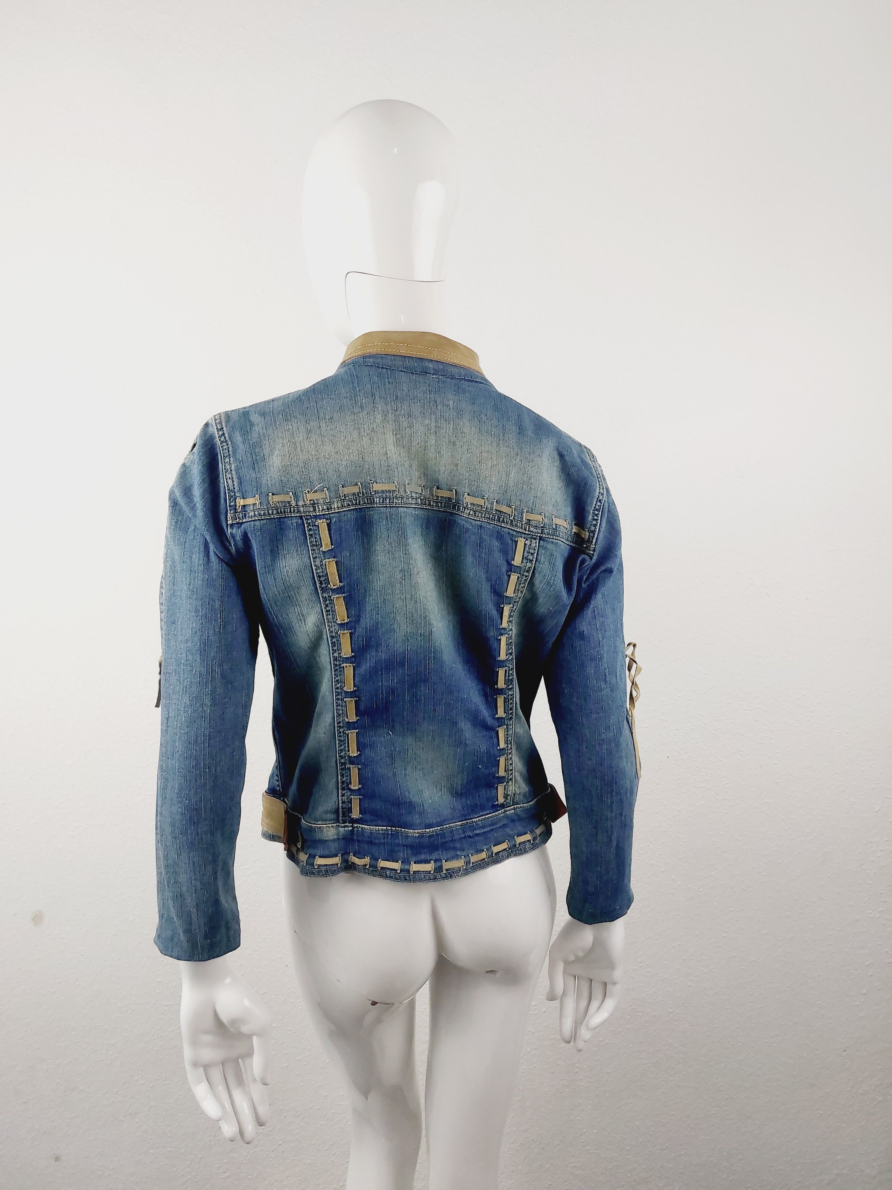 Dolce & Gabbana Dolce and Gabbana D&G Leather Trim Corset Lace-Up Jacket Size M / US 6-8 / IT 42-44 - 11 Thumbnail