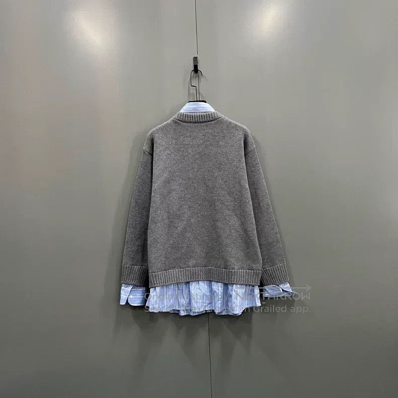Balenciaga Balenciaga Patchwork faux two-piece V-neck knit top Size US M / EU 48-50 / 2 - 2 Thumbnail