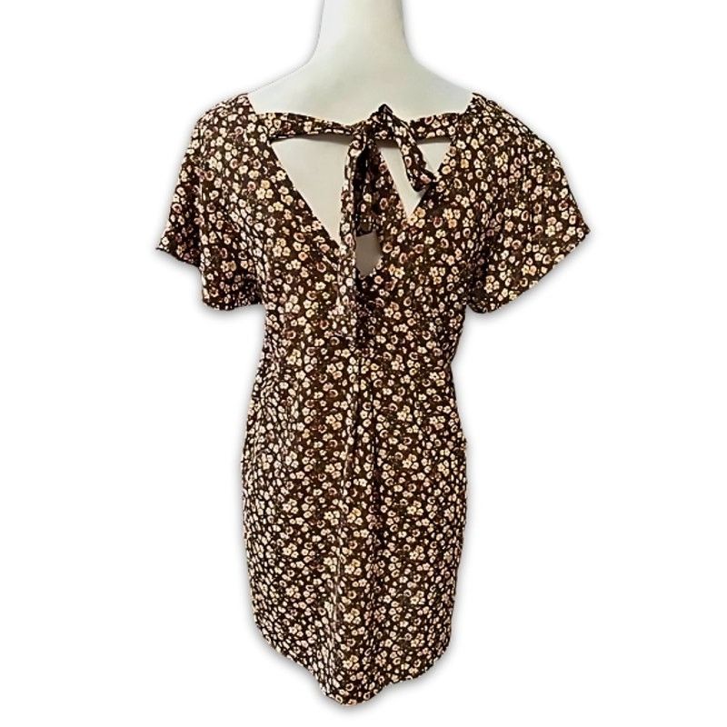 Other Everleigh Tunic Top Back Tie Open Floral Brown W XS NWT Size XS / US 0-2 / IT 36-38 - 4 Thumbnail