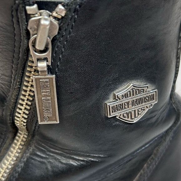 Harley Davidson Vintage Y2K Harley Davidson Black Leather Chunky Ankle Boots Size US 8 / IT 38 - 4 Thumbnail