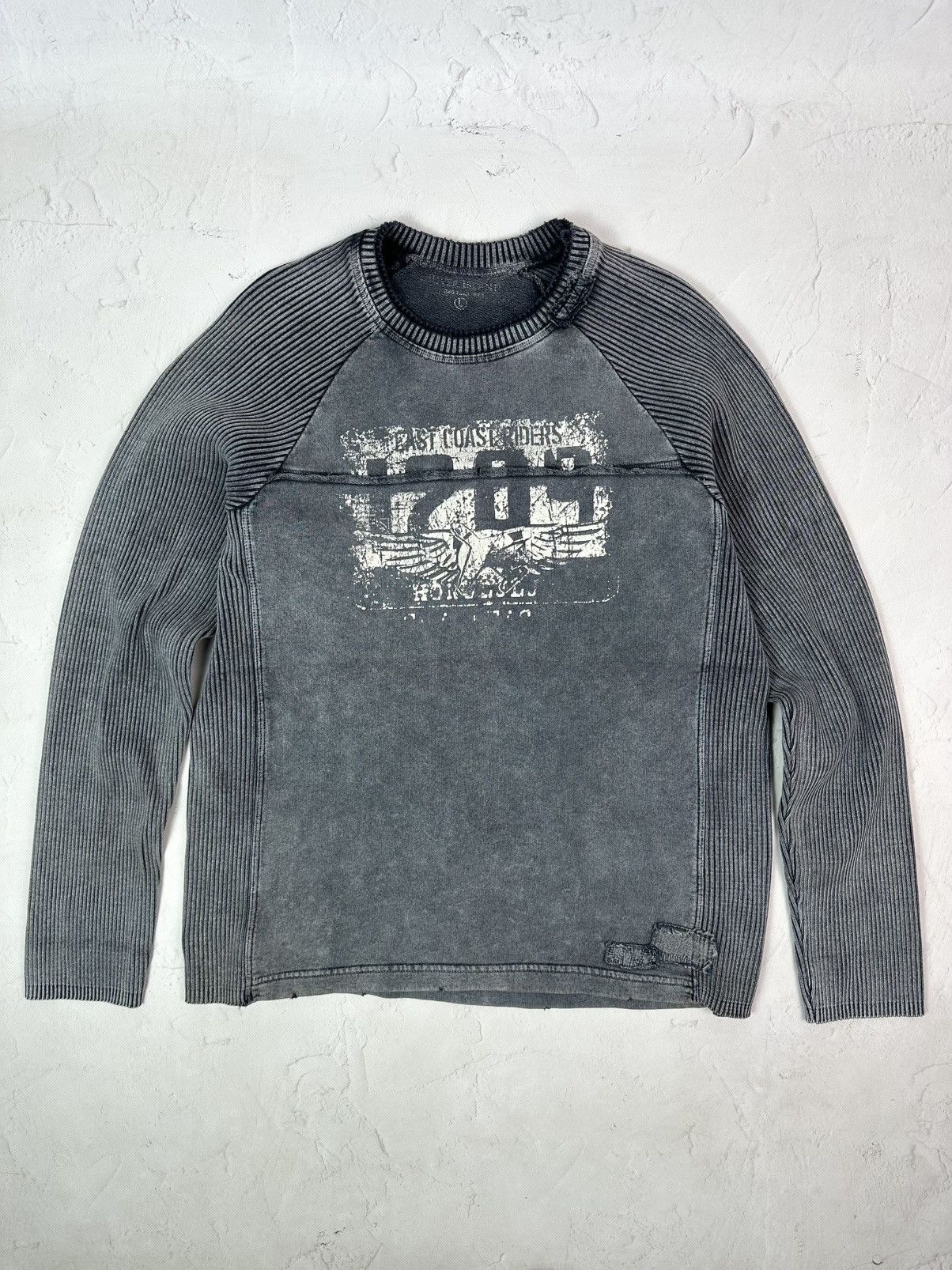 Vintage Vintage Diesel Style Ribbed Printed Sweater Size US L / EU 52-54 / 3 - 1 Thumbnail