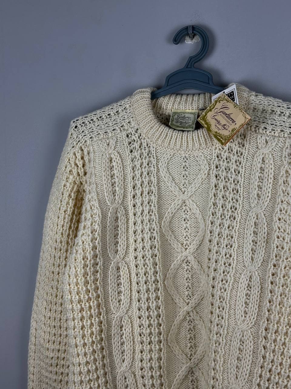 Aran Isles Knitwear Gaeltarra Handloomed Aran Vintage Wool Knitted Sweater Size US L / EU 52-54 / 3 - 3 Thumbnail