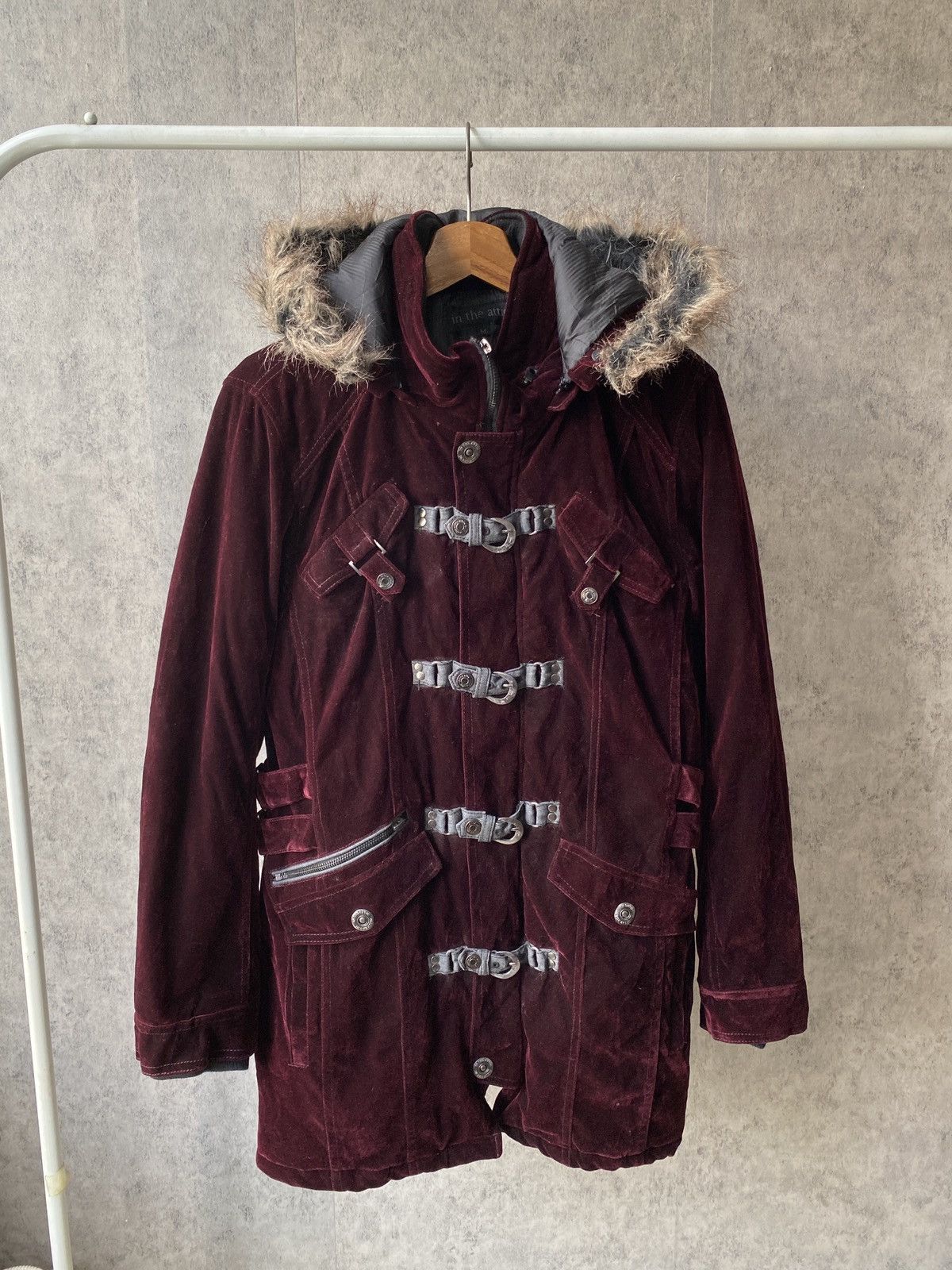 In The Attic In The Attic Red Velvet Shiny Fur Hoodie Jacket Size US M / EU 48-50 / 2 - 2 Thumbnail