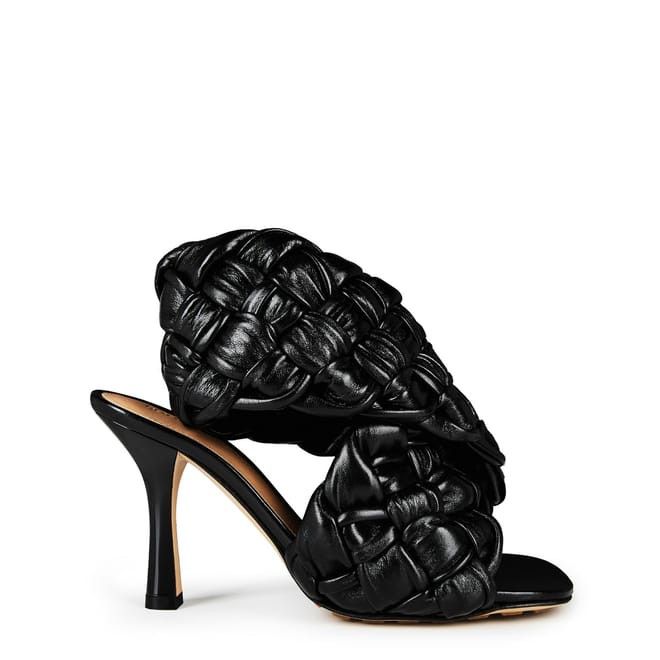 Bottega Veneta Bottega Veneta Stiletto Heel Leather Sandals in Black Size US 5 / IT 35 - 1 Thumbnail