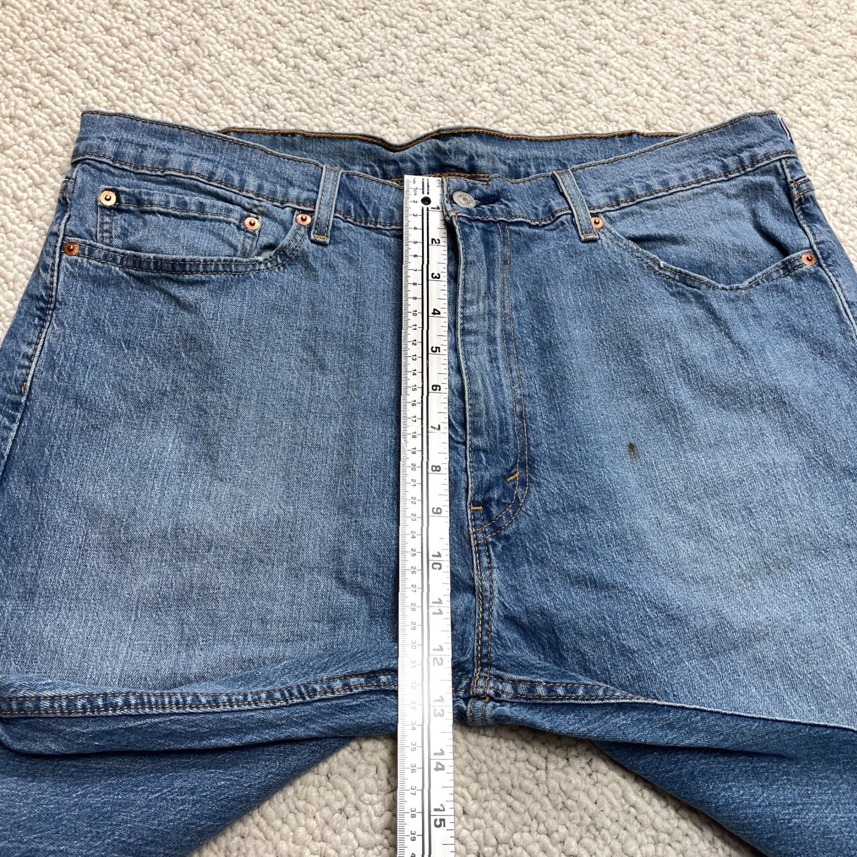 Levi's Levi's 505 Jeans Mens 40x32 Blue Denim Medium Wash Mid Rise Classic Straight Fit Shirt? Size US 40 / EU 56 - 4 Thumbnail