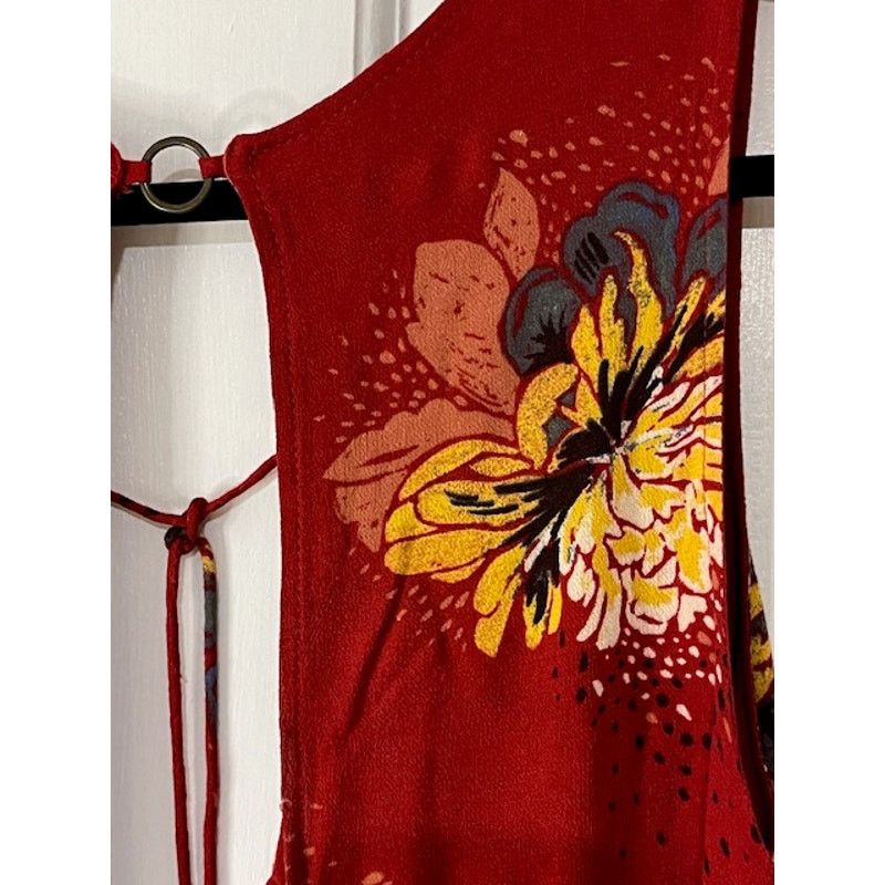 Free People 🍒 Free People "Lovely Day" Floral Mini Red Combo - Small Size S / US 4 / IT 40 - 9 Thumbnail