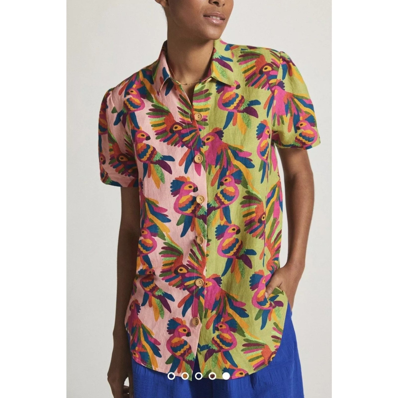 Farm Rio Farm Rio Anthropologie Printed Surf Shirt Size Medium Size M / US 6-8 / IT 42-44 - 2 Thumbnail