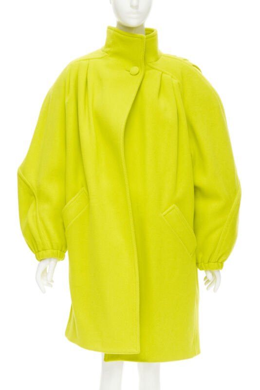 runway BALENCIAGA 2019 Runway yellow wool padded oversized cocoon