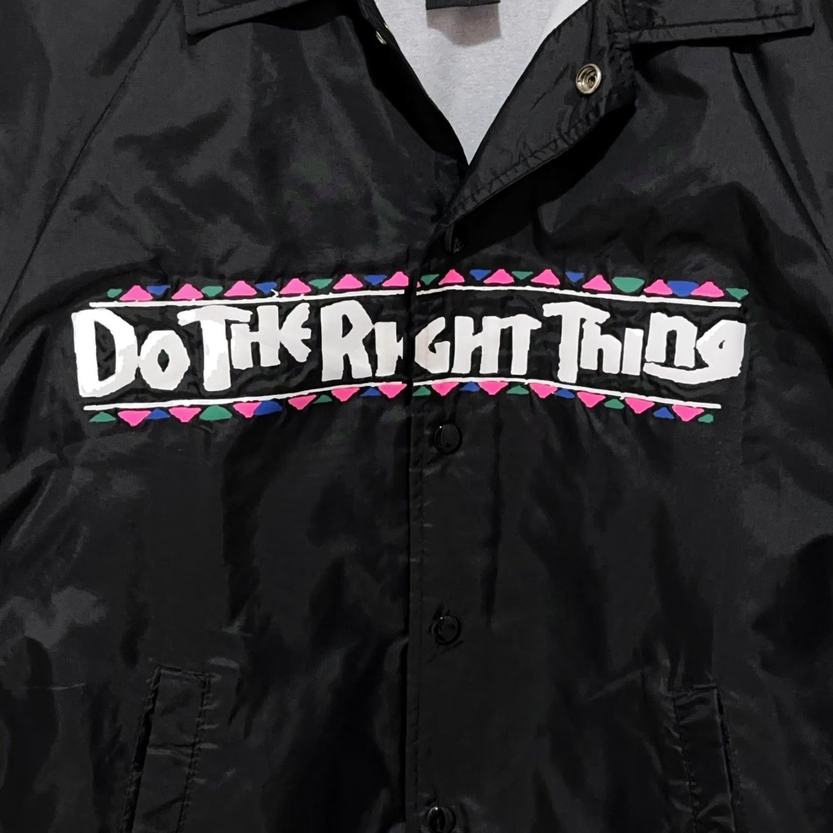 Coach VINTAGE Auburn Sportswear Do The Right Thing Jacket Mens Small Black Windbreaker Snap Button 90s Hip Hop Size US S / EU 44-46 / 1 - 2 Thumbnail