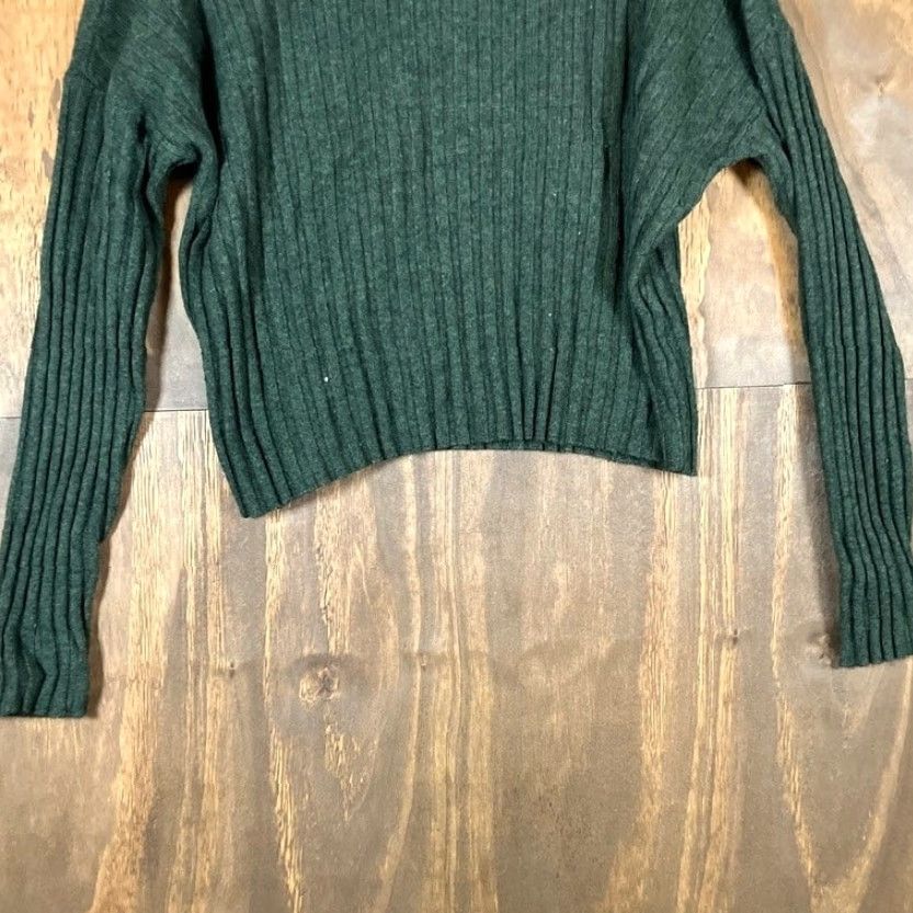 Madewell Madewell Womens Sweater Forest Green Ribbed Knit Mock Neck XL Size XL / US 12-14 / IT 48-50 - 3 Thumbnail