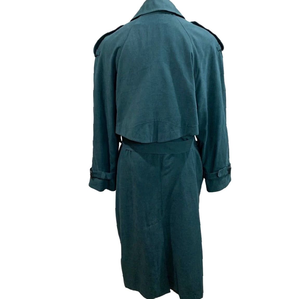 Vintage Forecaster of Boston Women's Trench Coat Belted Emerald Green 1990s Overcoat Zip Out Lining Size 9/10 Vintage Belted Trench Womens Coat” Size M / US 6-8 / IT 42-44 - 5 Thumbnail