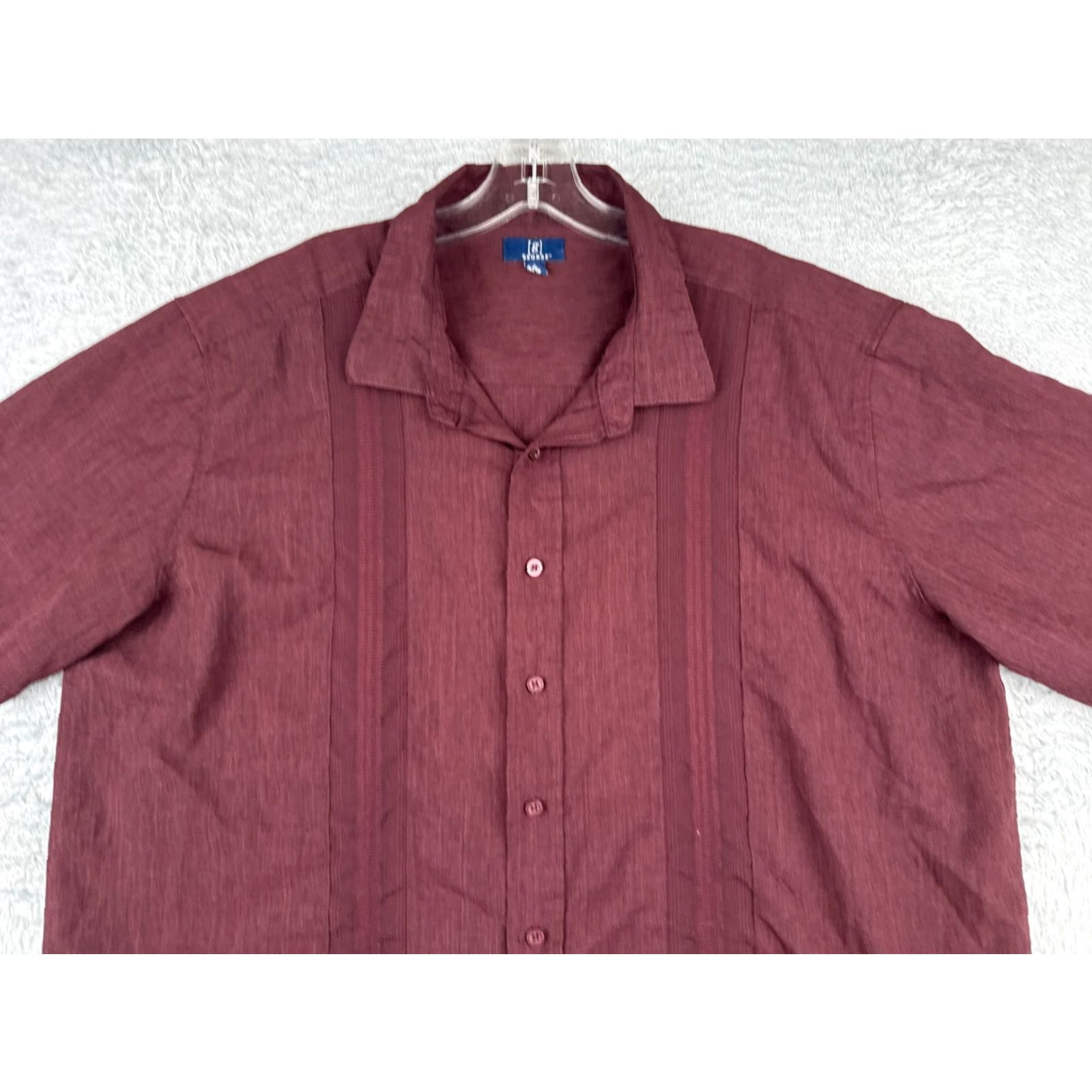 George George Shirt Men 2XL Red Button-Up Hawaiian Short Sleeve Polyester Blend Size US XXL / EU 58 / 5 - 4 Thumbnail