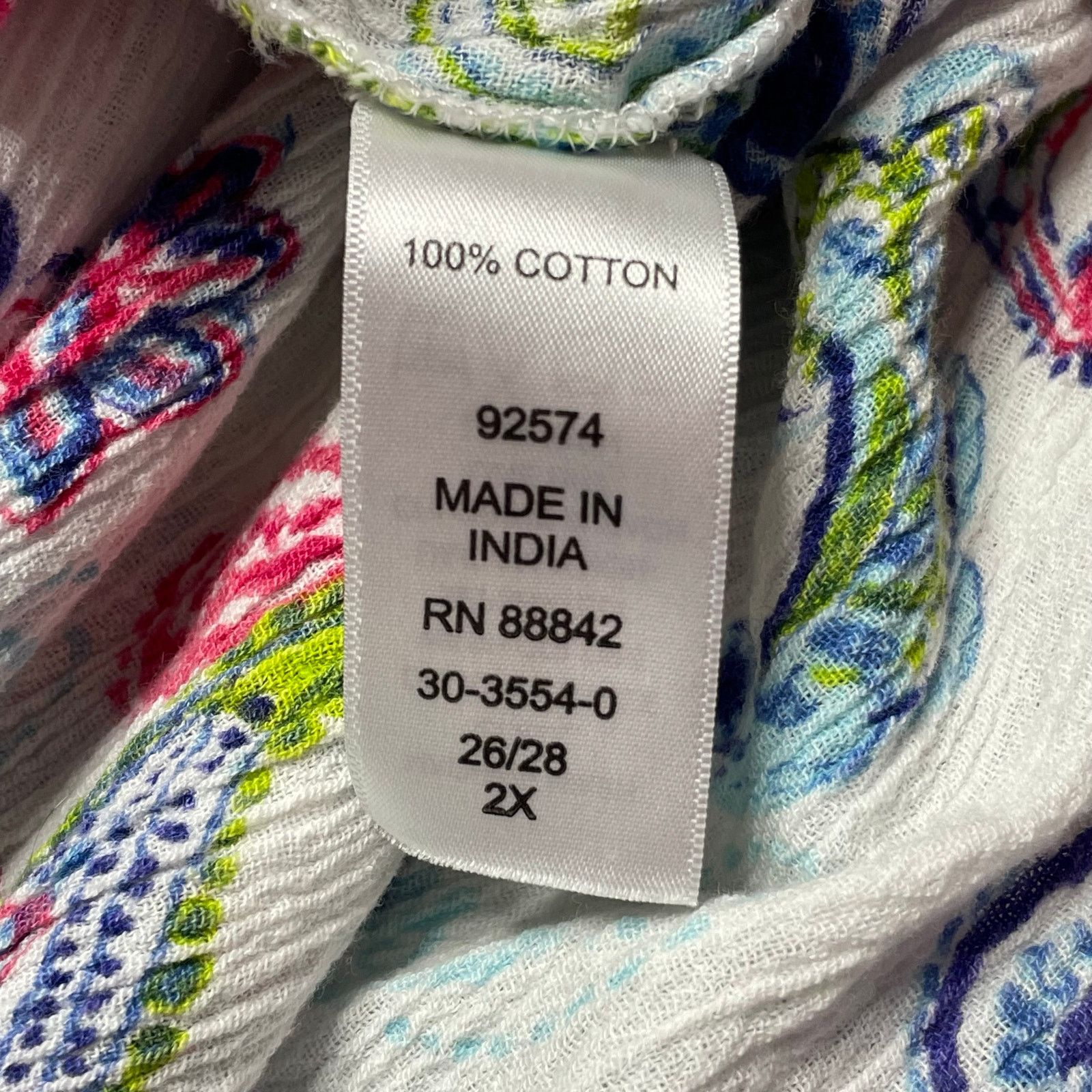 Other Woman Within Paisley Cotton Blouse Size XXL / US 16-18 / IT 52-54 - 6 Thumbnail