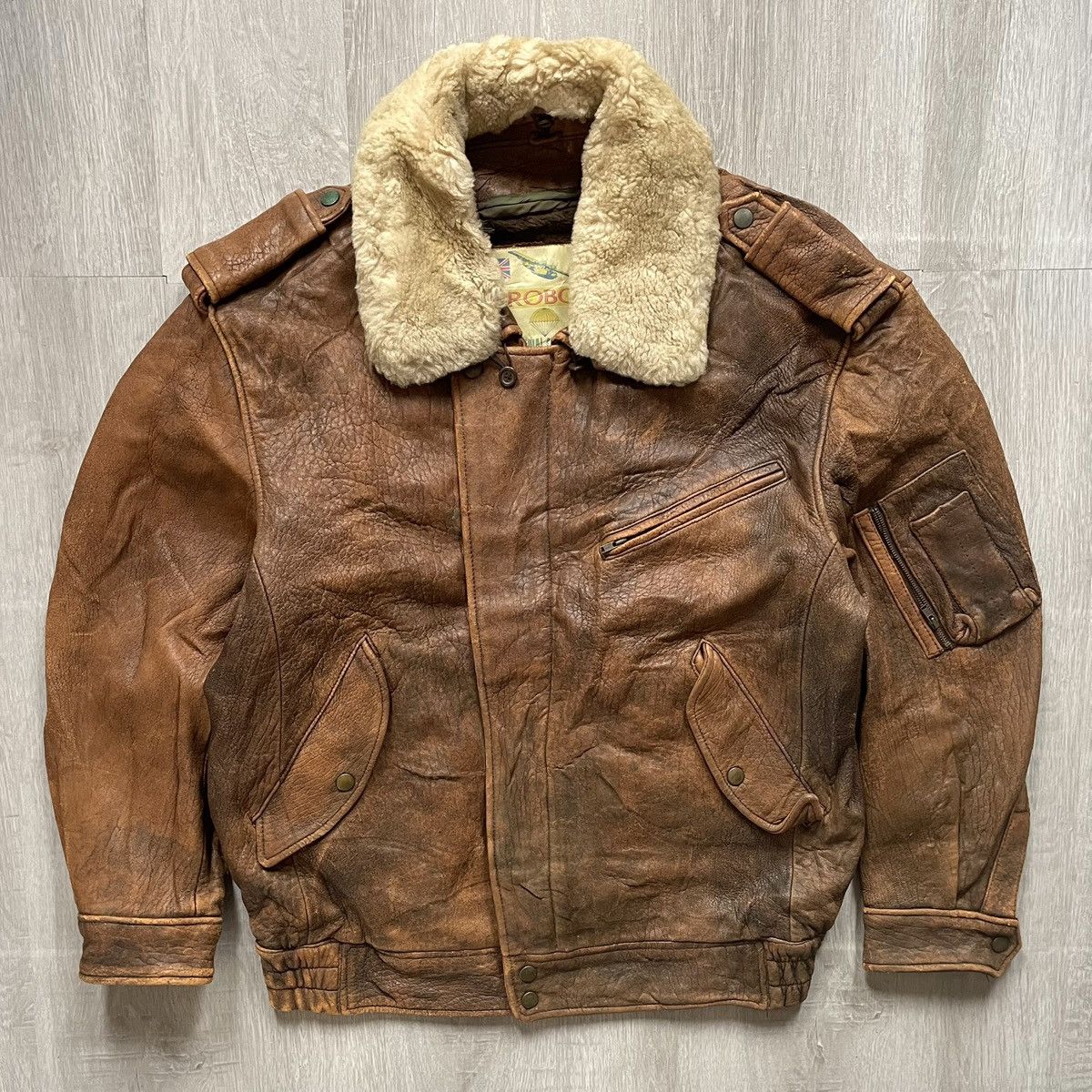 Other Robo 1941 Vintage Bomber Pilot Genuine Leather Jacket Size US XL / EU 56 / 4 - 1 Thumbnail