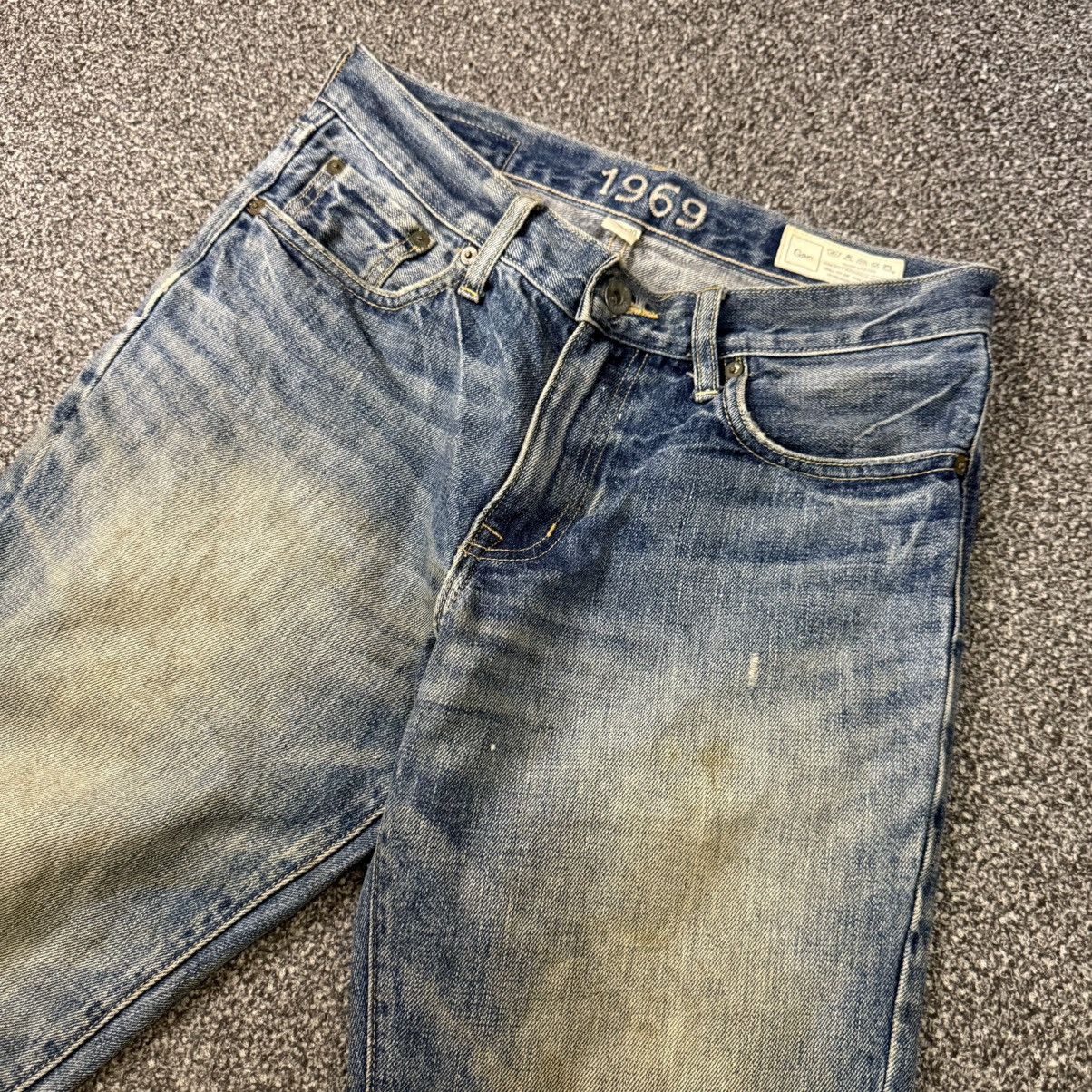 Seditionaries 🔥🔥 Distressed 2009 Gap Slim Fit Boot Thrashed Denim Size US 30 / EU 46 - 3 Thumbnail