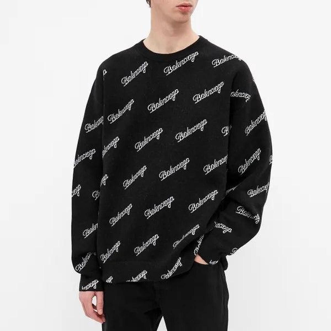 Balenciaga BALENCIAGA All-Over Script Wool Pullover Sweater size Small Size US S / EU 44-46 / 1 - 9 Thumbnail