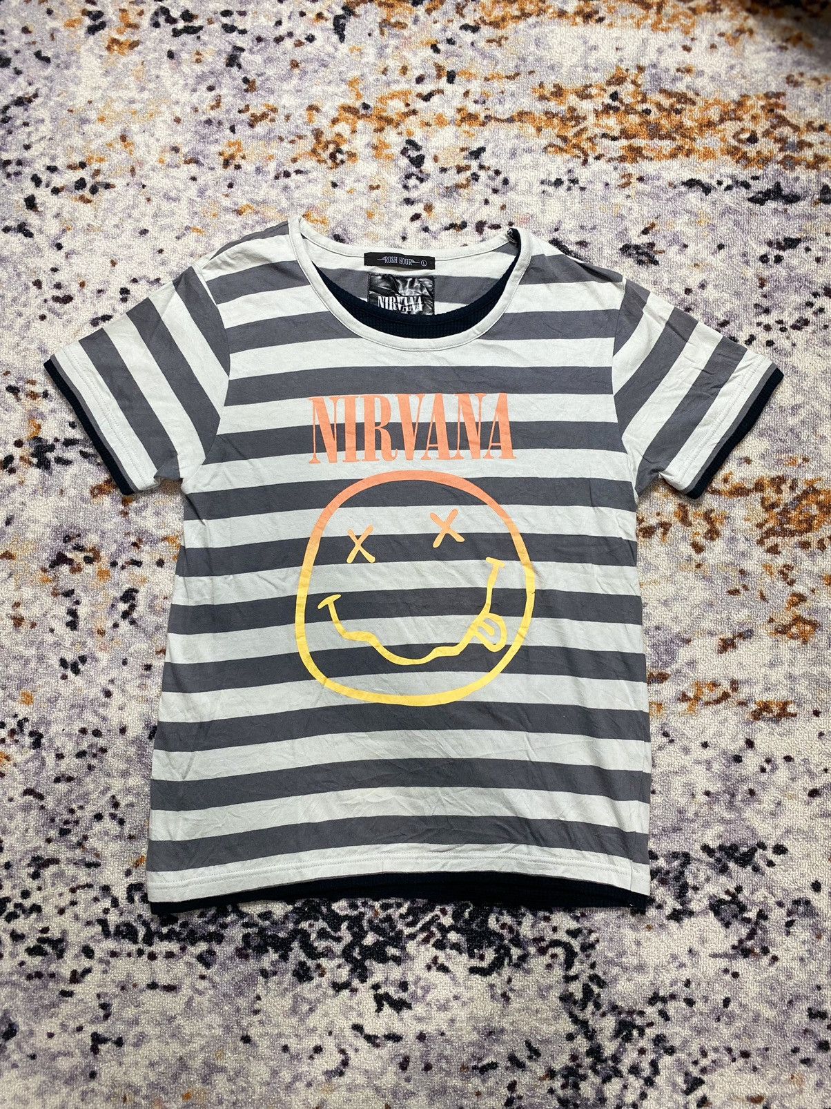 Band Tees × Japanese Brand × Nirvana NIRVANA SMILEY FACE DOUBLE LAYER GRUNGE STYLE Size US L / EU 52-54 / 3 - 1 Thumbnail