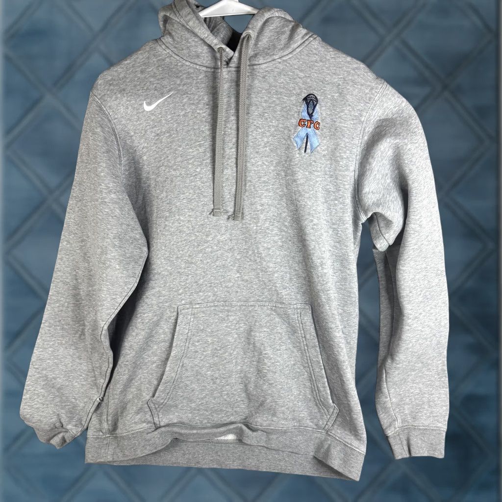 Nike Nike Hoodie Mens Medium Gray Pullover Fleece Sweatshirt CFC Lacrosse Ribbon Logo Size US M / EU 48-50 / 2 - 1 Thumbnail