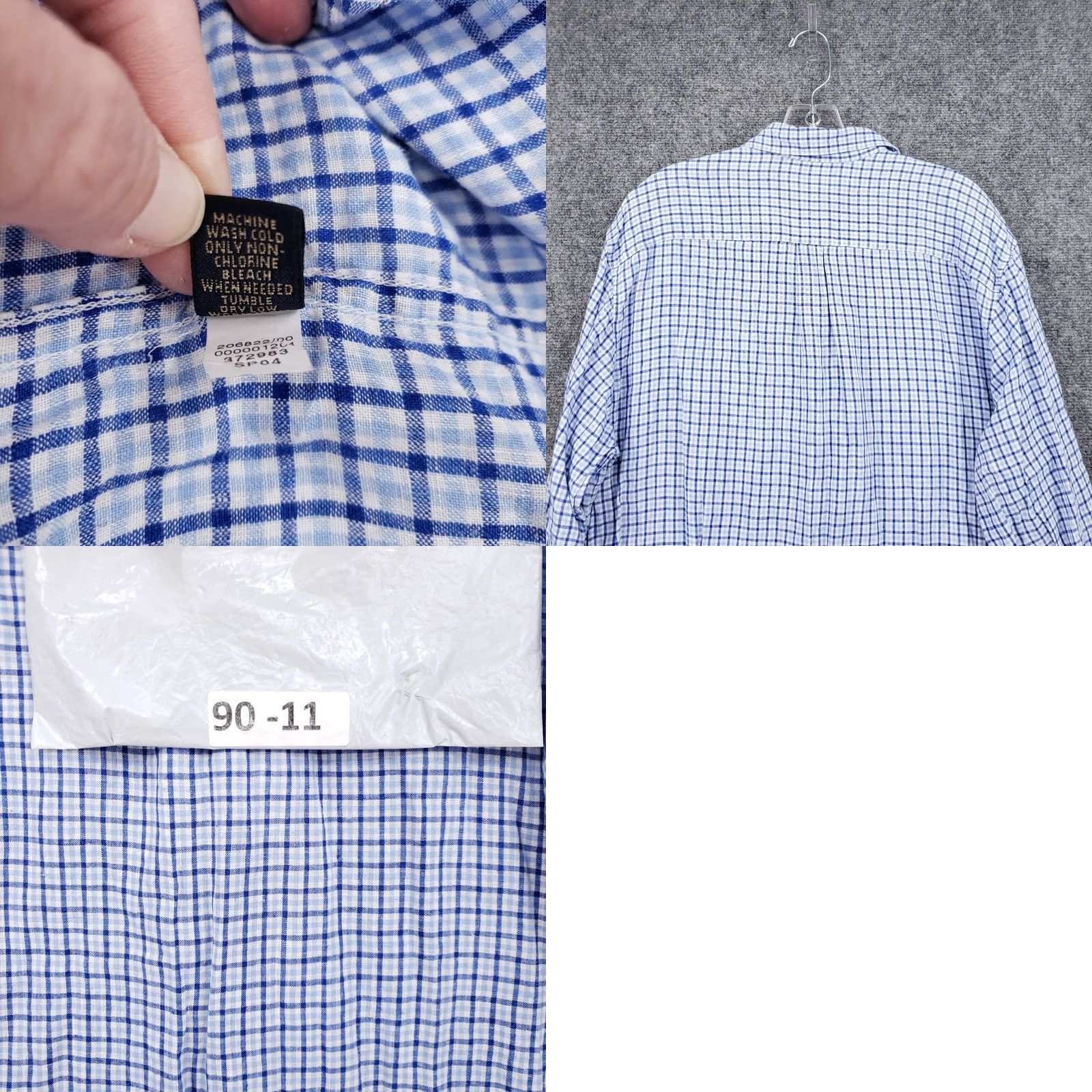 Banana Republic Banana Republic Button-Up Shirt Mens XL Blue Plaid Linen Long Sleeve Button-Up Collared Spread Neckline Casual Travel Size US XL / EU 56 / 4 - 8 Thumbnail