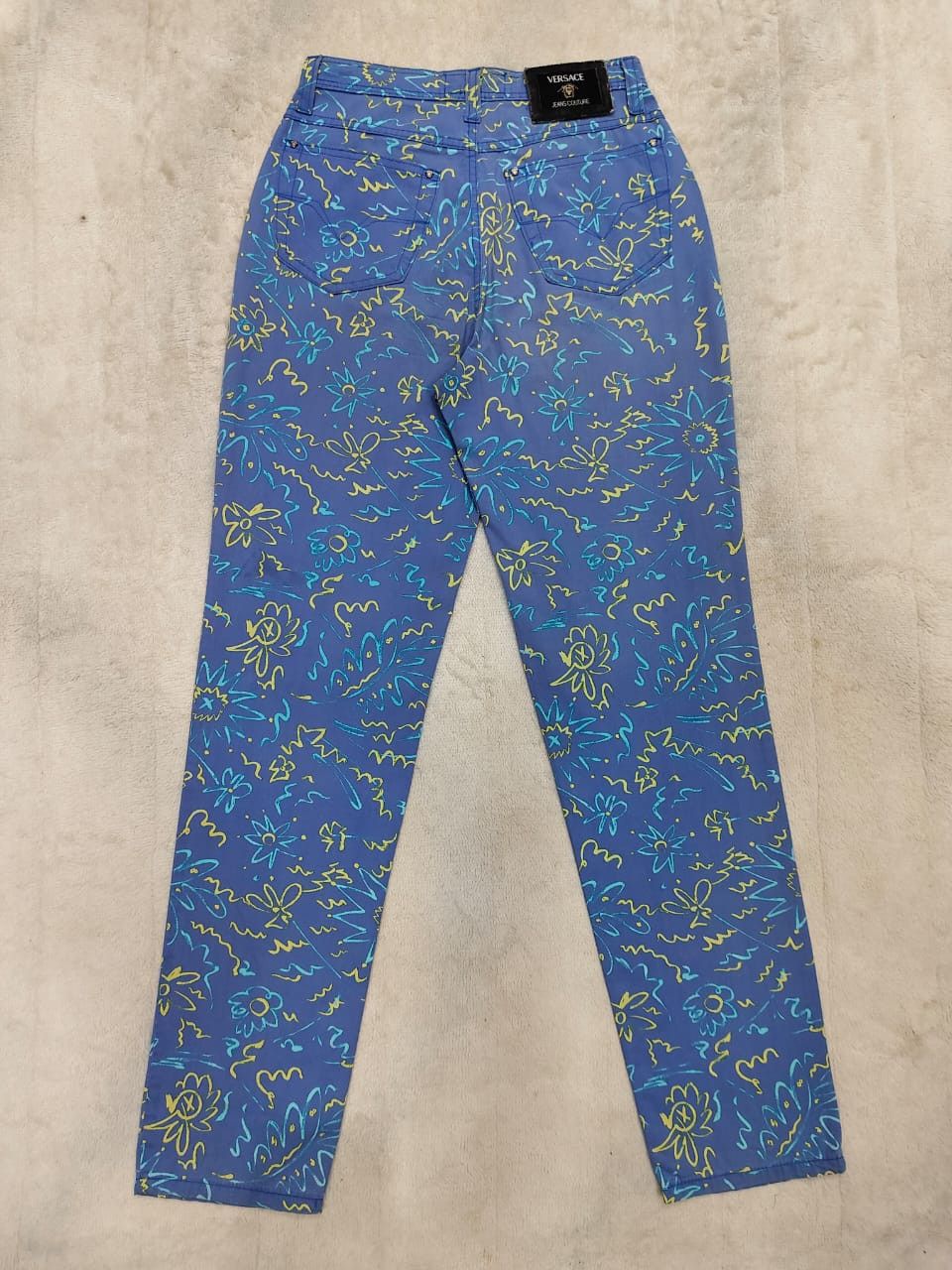 Versace × Versace Jeans Couture 🇮🇹Vtg Versace🇮🇹 Florals Art Pattern High Waist Pants Size 28" / US 6 / IT 42 - 6 Thumbnail