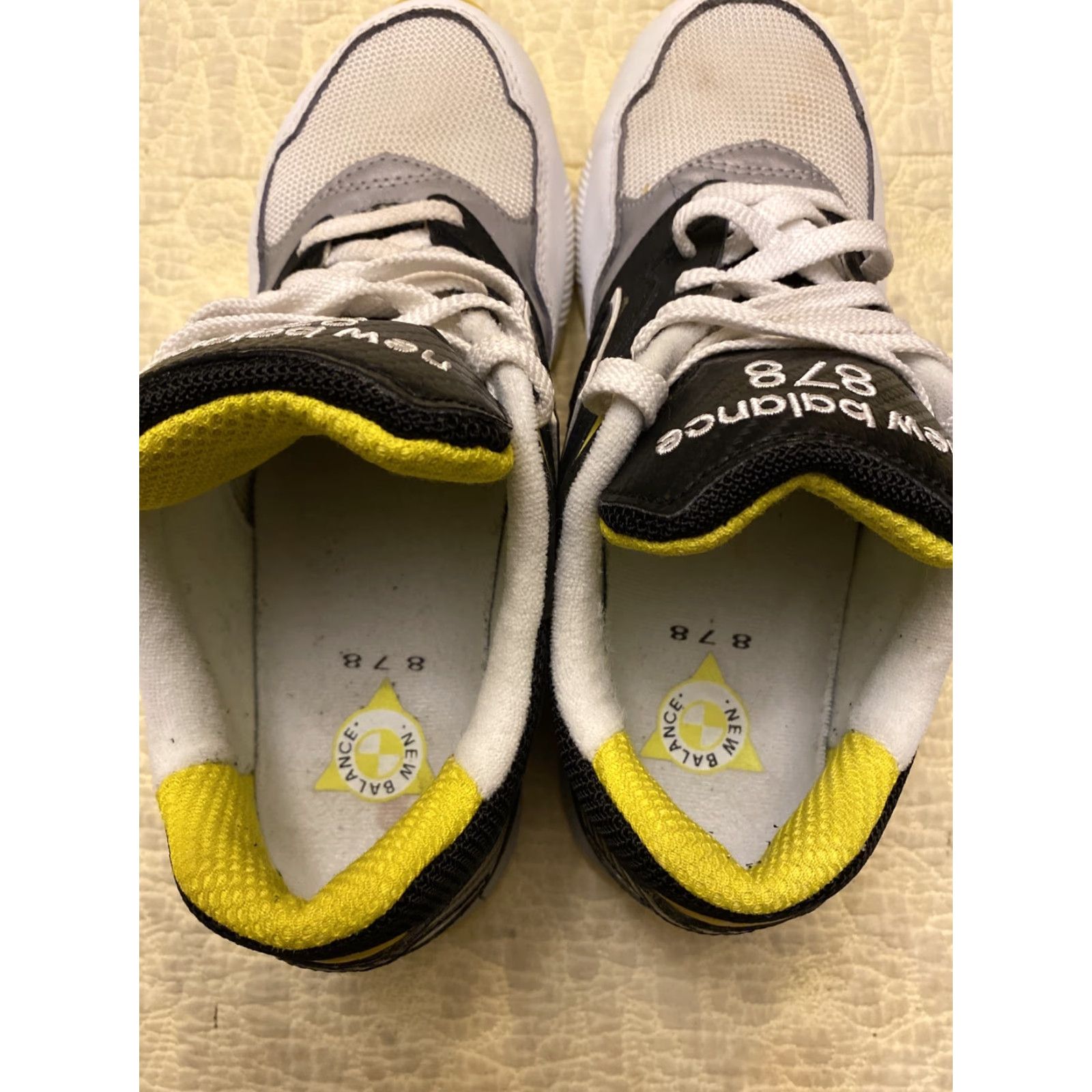 New Balance 878 Sneakers Men's Size 8D White Black Yellow Comfort Running