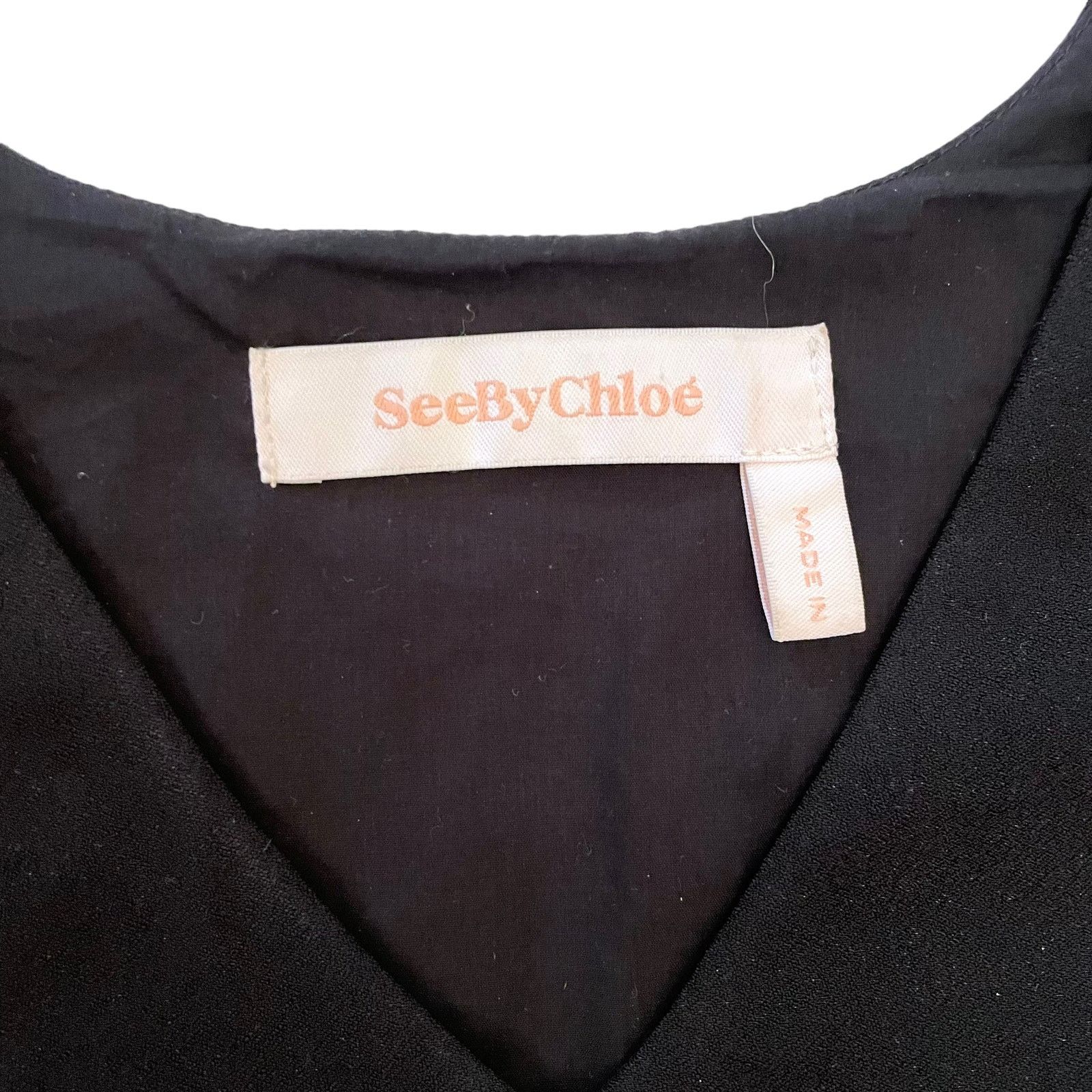 See by Chloe See by Chloé Black Sleeveless High Low Studded Peplum Top Size S / US 4 / IT 40 - 3 Thumbnail
