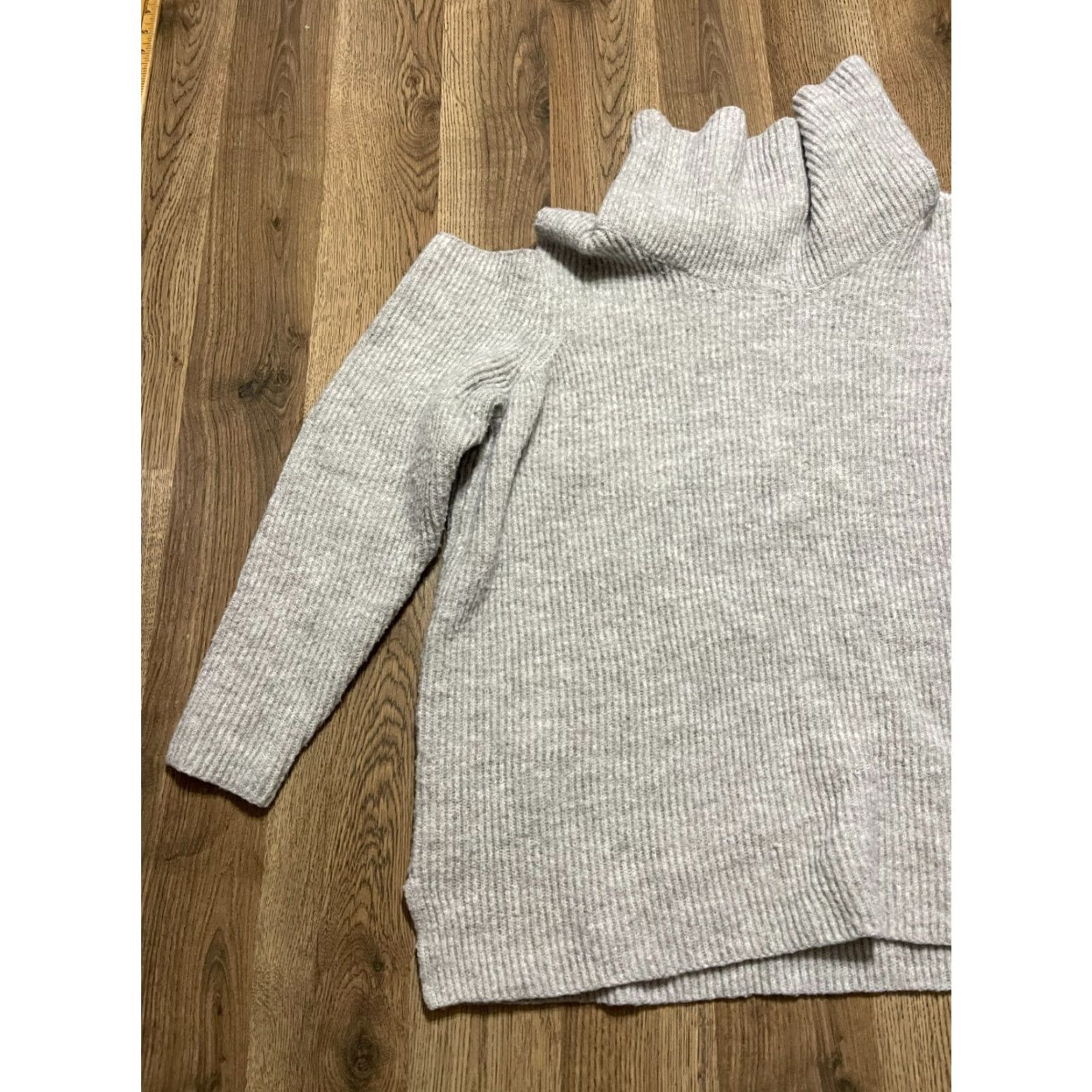 Vintage Lane Bryant Sweater Women 18/20 Gray Pullover Turtleneck Open Shoulder Knit Casual Fall Spring Summer Size XXL / US 16-18 / IT 52-54 - 3 Thumbnail