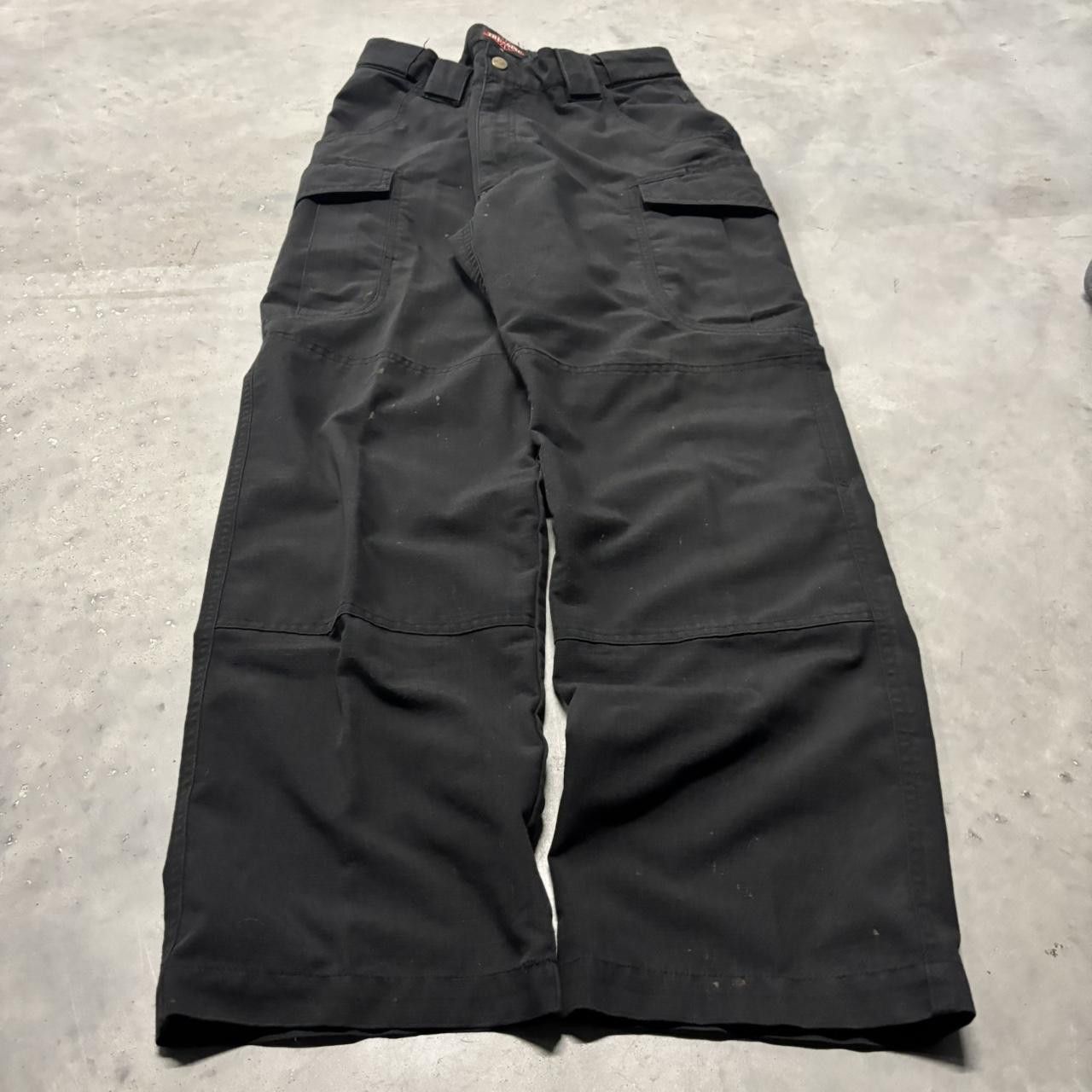 Japanese Brand × Vintage Crazy Vintage Y2K/2000s Baggy Black Streetwear Workwear Skater Cargo Pants! Size US 33 - 3 Thumbnail