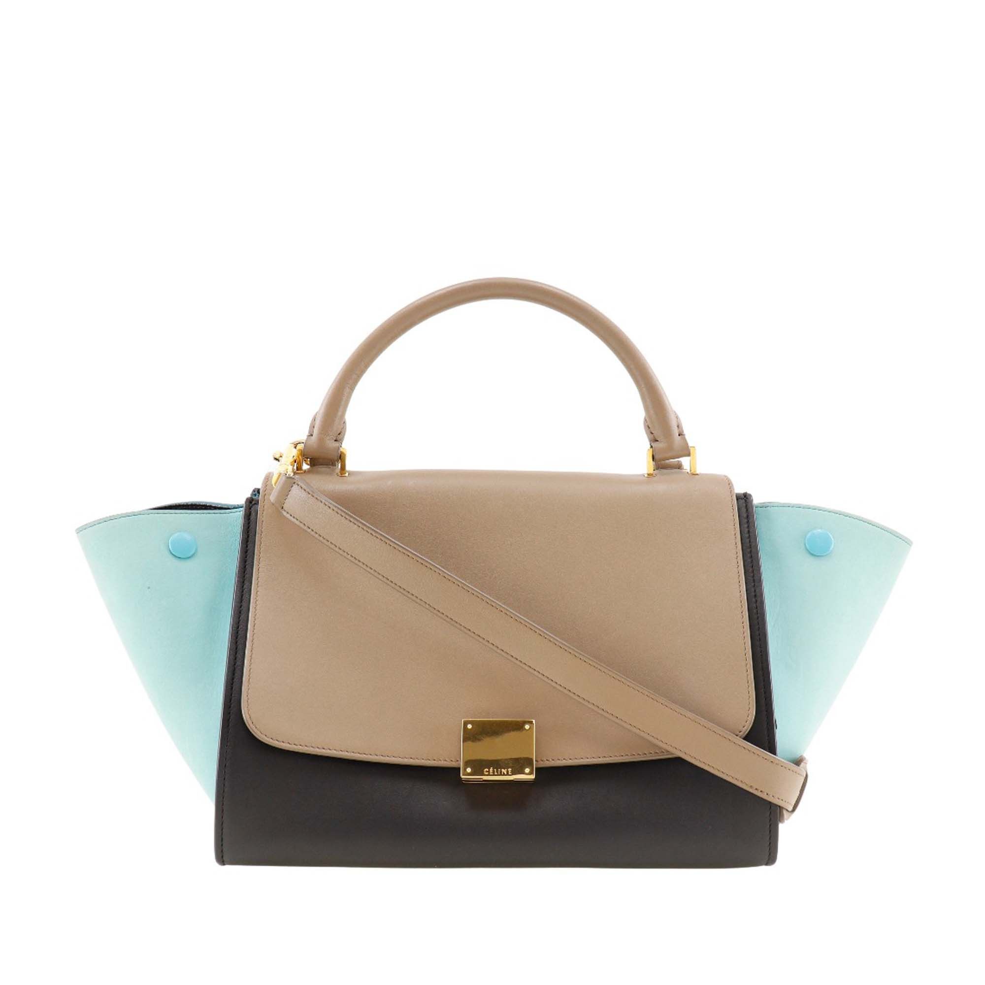 Celine Celine Small Tricolor Leather Trapeze Satchel Size ONE SIZE - 1 Thumbnail
