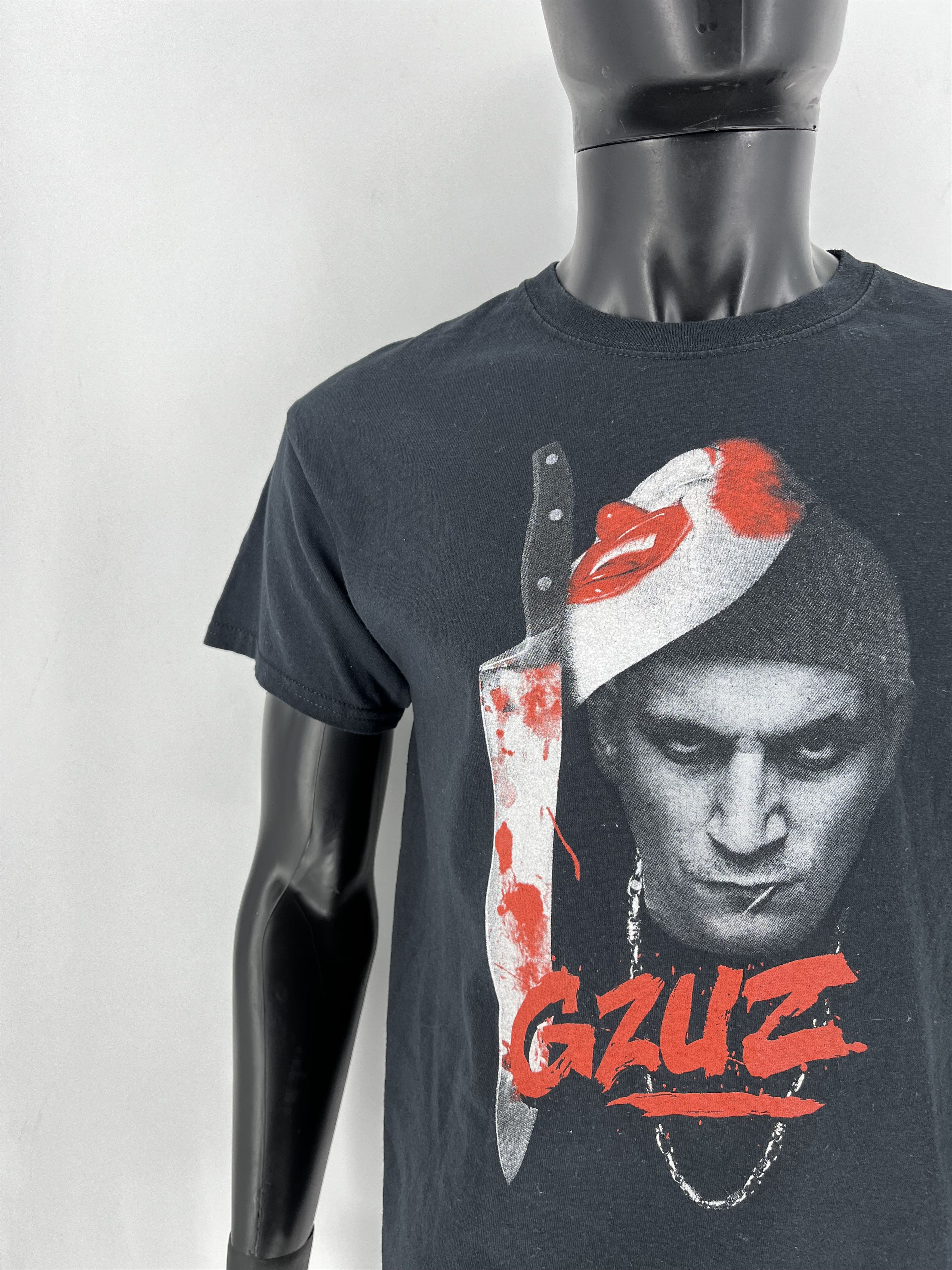 Rap Tees GZUZ T-Shirt Knife Print Black Size M Streetwear Rap HipHop Size US M / EU 48-50 / 2 - 7 Thumbnail
