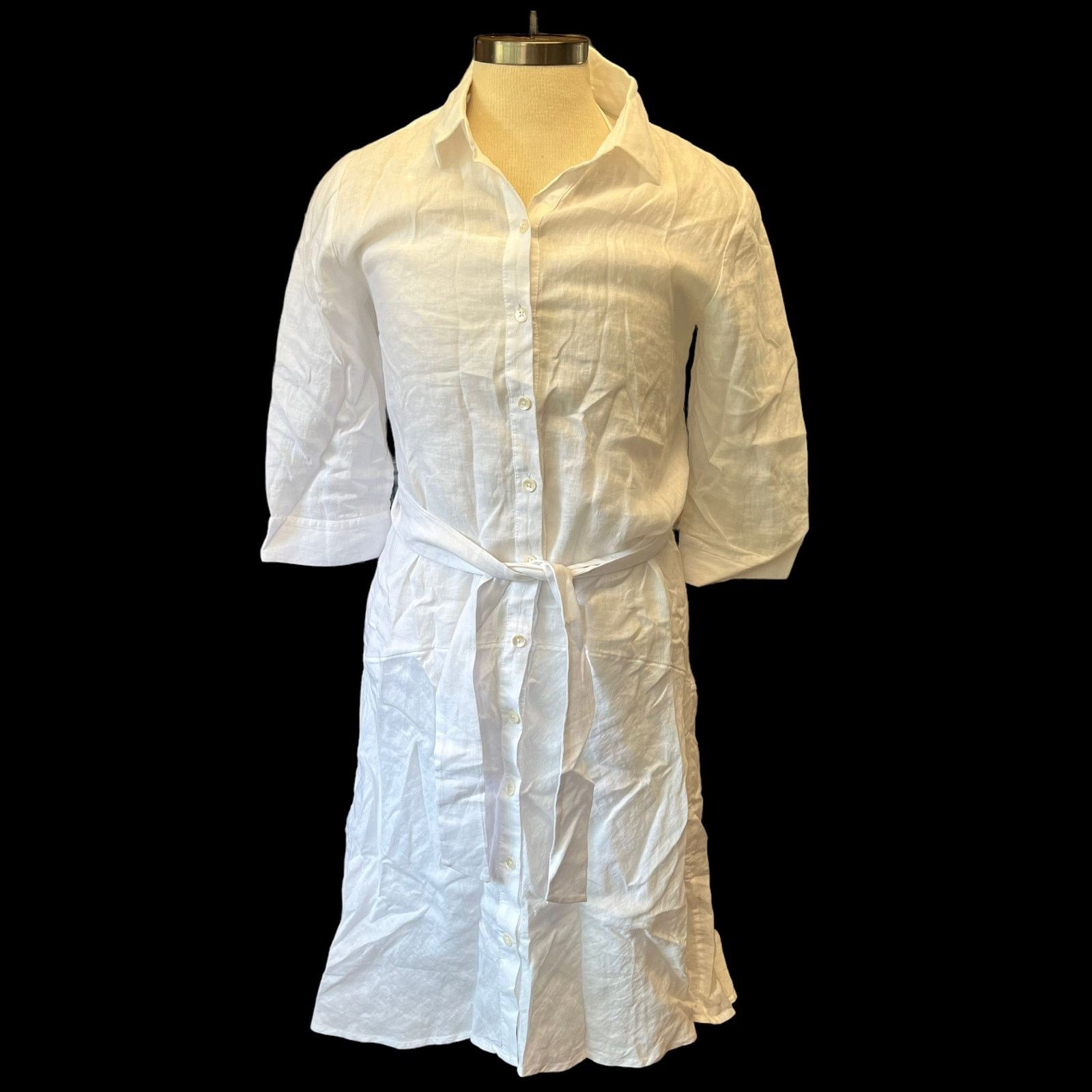 chinese dress ladies WHITE LINEN CROSS-STRAP DRESS