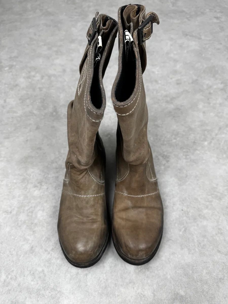 Dirk Bikkembergs 2000s Dirk Bikkembergs Eroded Grey Brown Leather Ankle Boots Size US 6 / EU 39 - 3 Thumbnail