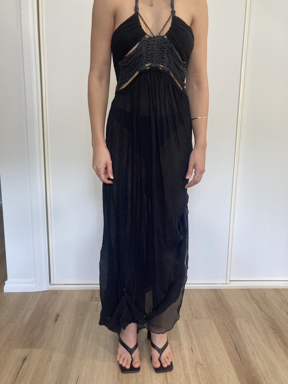 Vintage Sass & Bide Vintage Sheer Black Crepe Dress Size S / US 4 / IT 40 - 6 Thumbnail