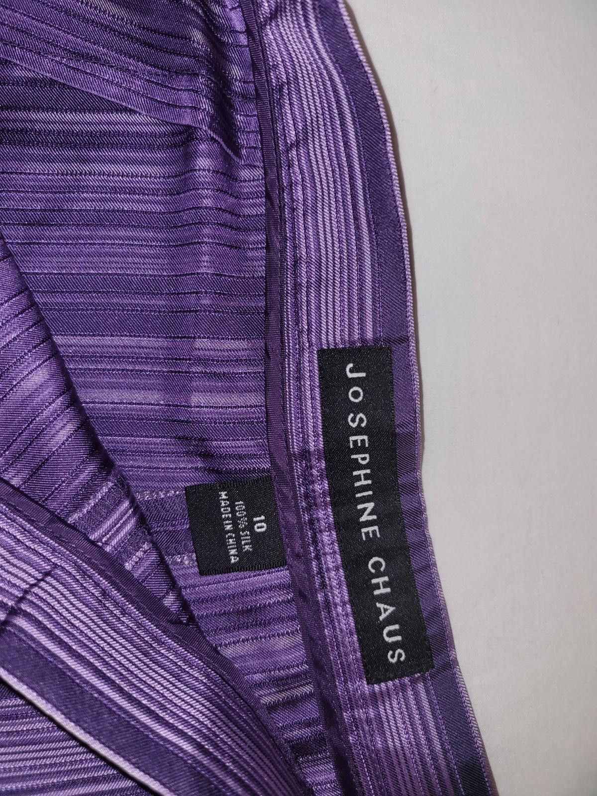 Designer NWT Josephine Chaus women's size 10 purple dress slacks Size 32" / US 10 / IT 46 - 4 Thumbnail