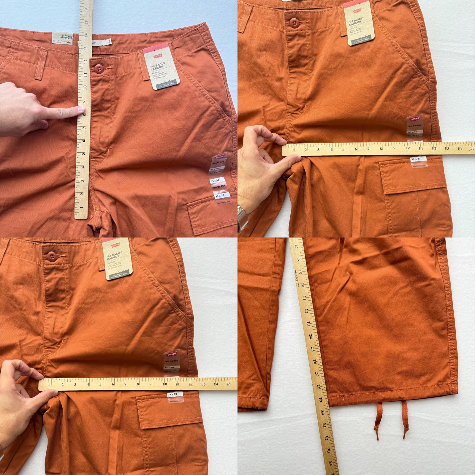 Levi's Levi's Pants Cargo 33 Orange Women 34 (33) Loose Fit Y2K Baggy Straight NWT Skater Size 24" / US 00 / IT 34 - 8 Thumbnail