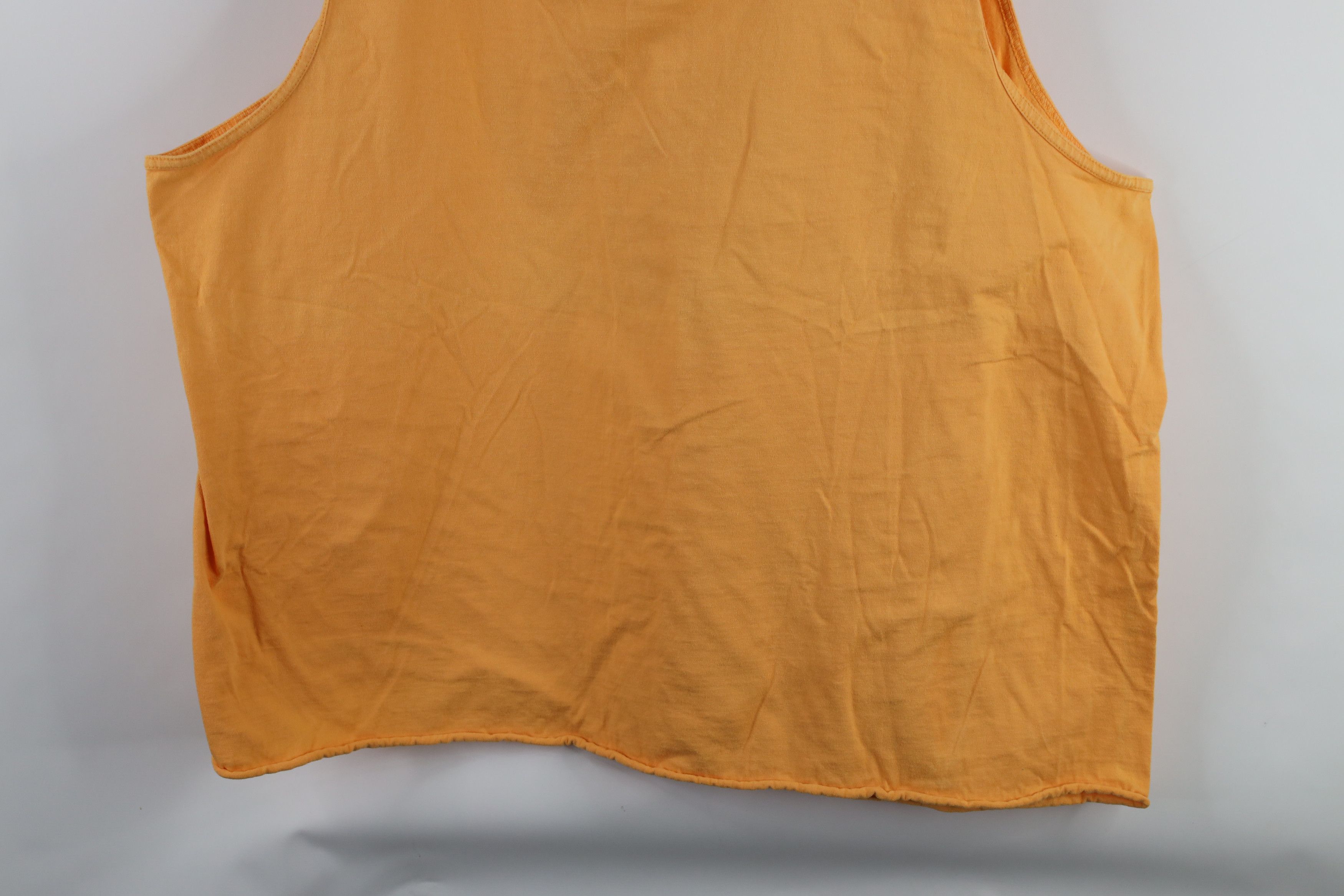 Vintage Vintage 90s Streetwear Blank Tank Top T-Shirt Orange Cotton Size US XXL / EU 58 / 5 - 3 Thumbnail