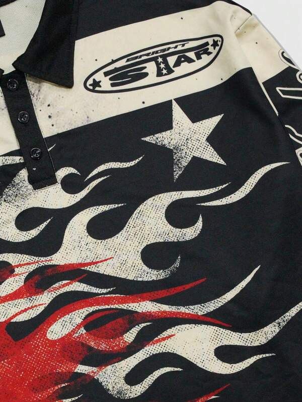 Japanese Brand Street Stripes & Flame Head Long Sleeve T-Shirt Size US L / EU 52-54 / 3 - 3 Thumbnail
