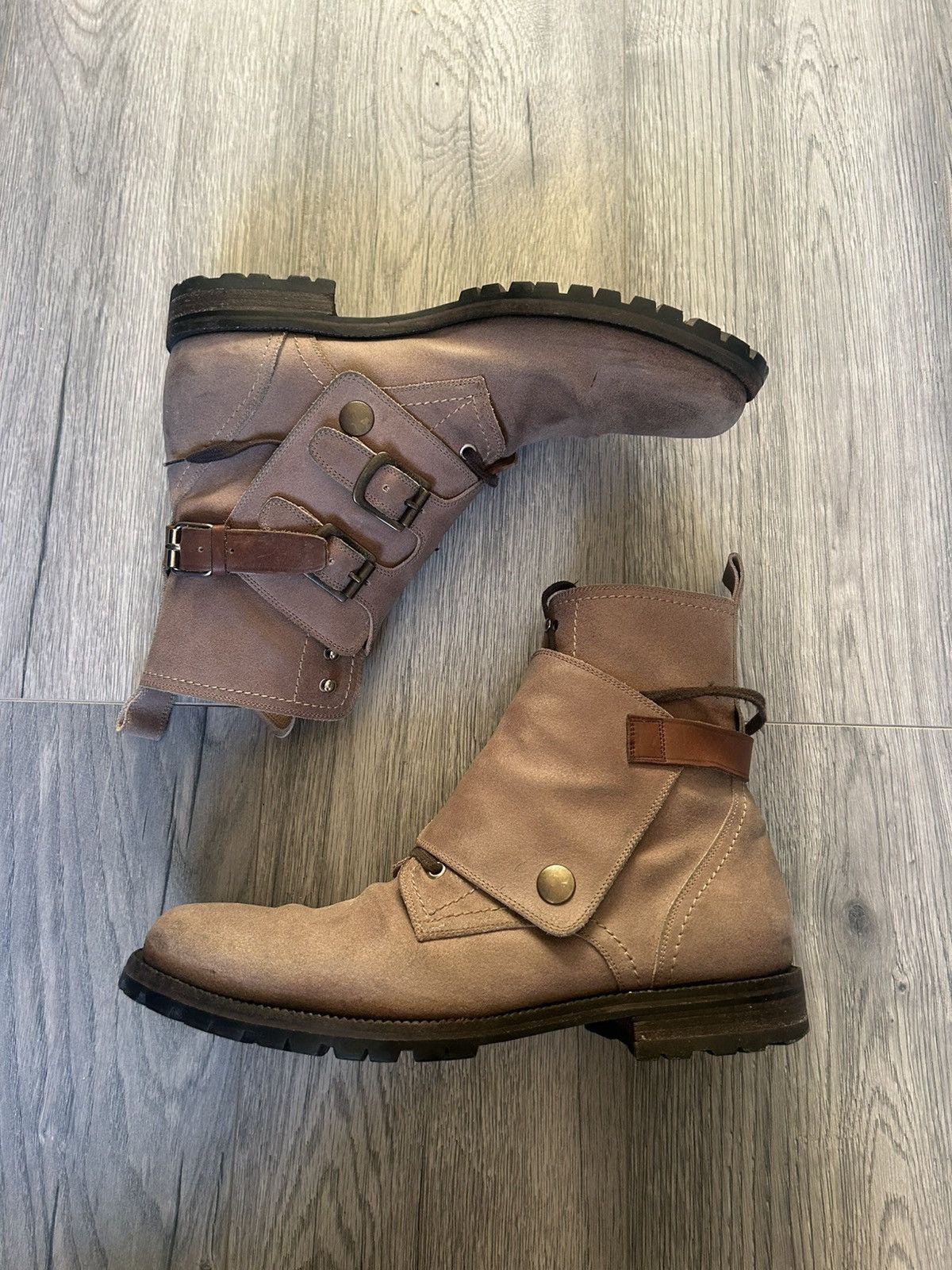 Dolce & Gabbana Dolce & Gabbana Buckled Suede Combat Boots Size US 8 / EU 41 - 1 Thumbnail