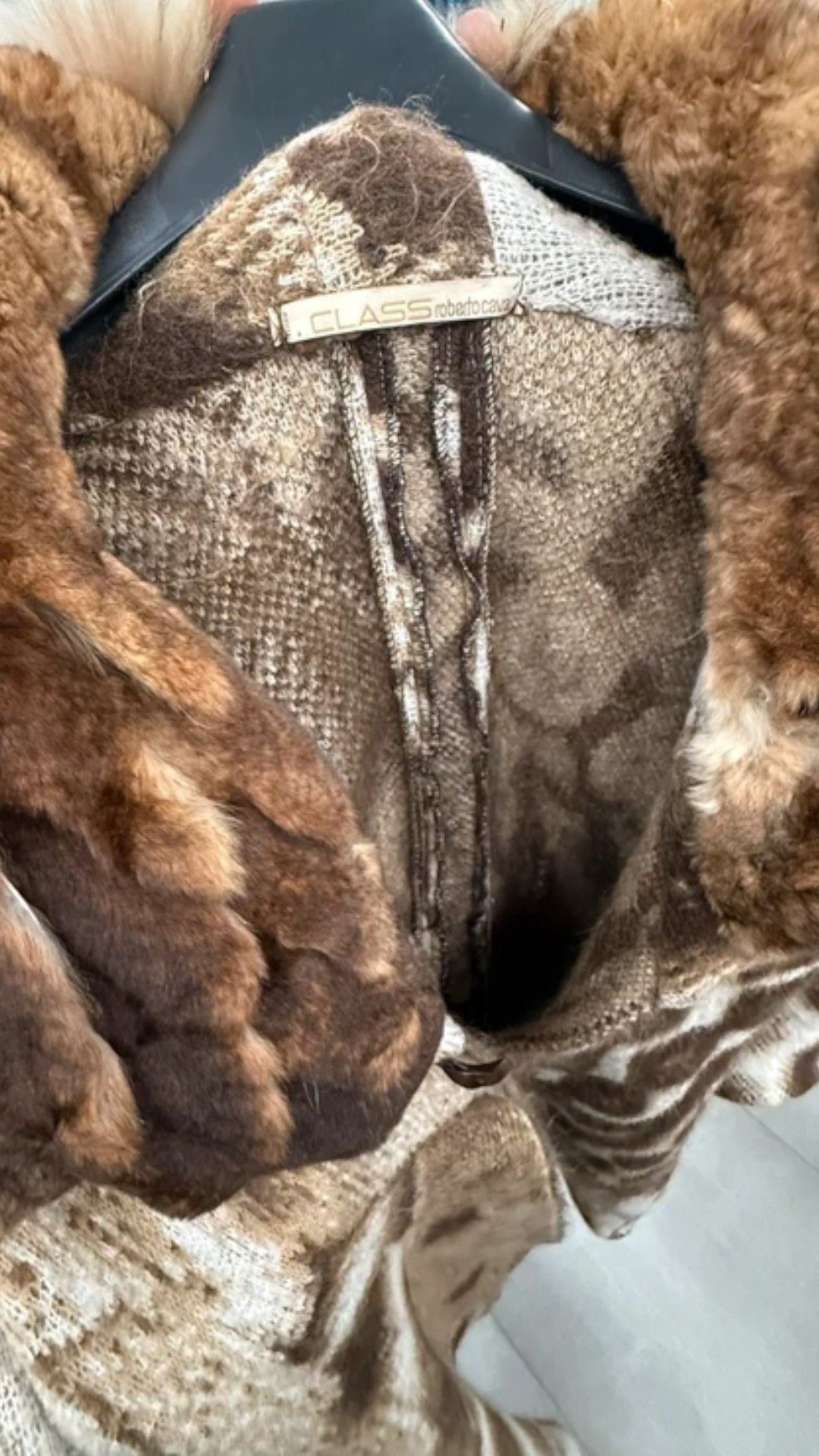 Roberto Cavalli ARCHIVE REX RABBIT FUR WOOL COAT Size M / US 6-8 / IT 42-44 - 3 Thumbnail