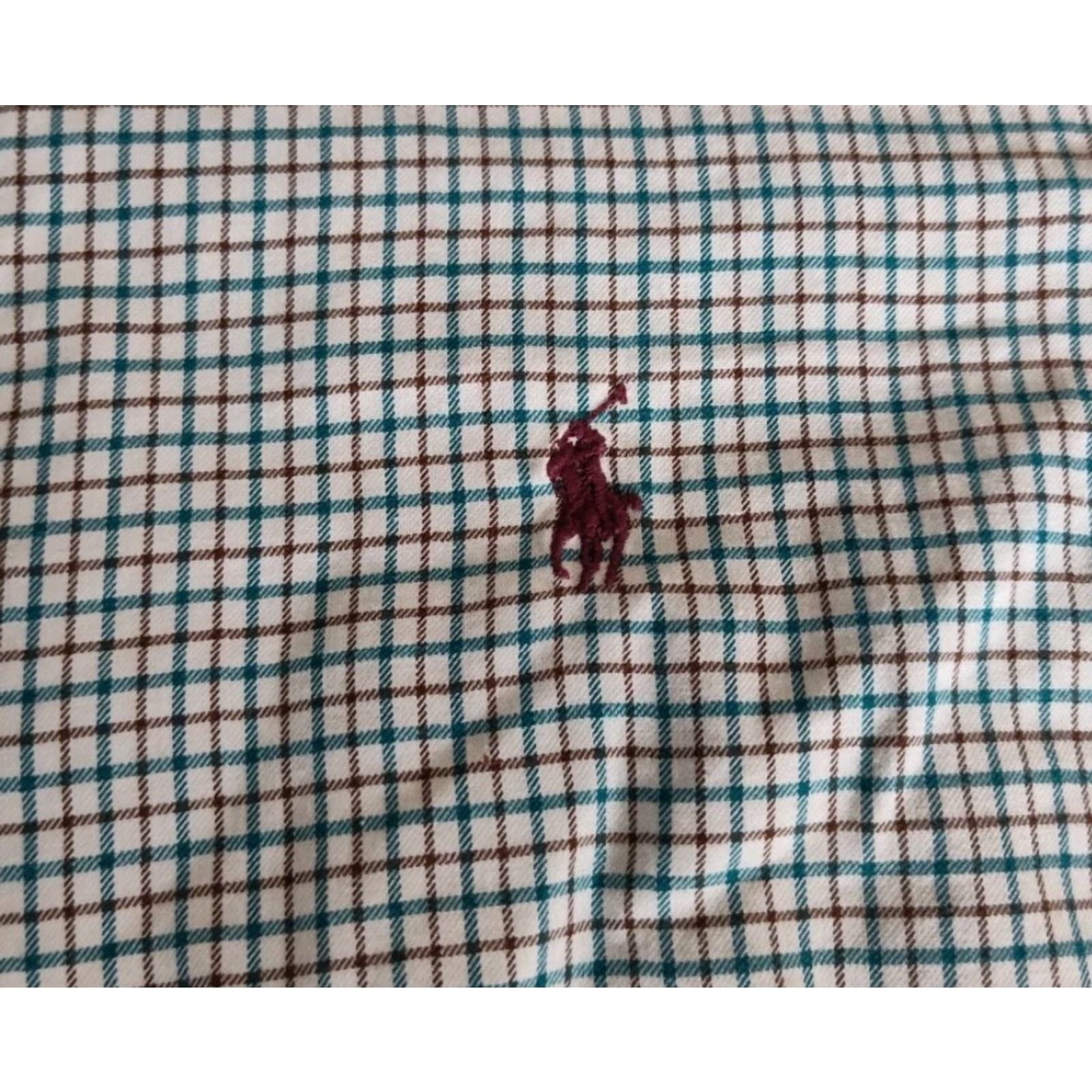 Polo Ralph Lauren VINTAGE Polo Ralph Lauren Shirt Mens XL White Teal Maroon Check Button-Down Shirt Size US XL / EU 56 / 4 - 3 Thumbnail