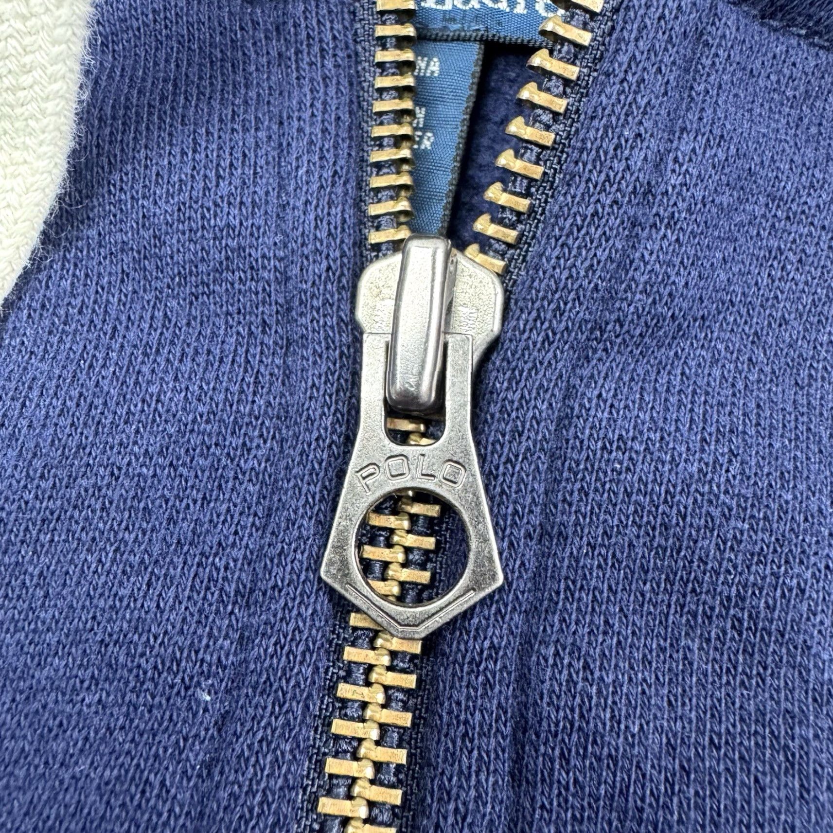 Polo Ralph Lauren VINTAGE Polo Ralph Lauren Hoodie Shirt Adult Large Blue 90s Punk Full Zip Hooded Pockets Mens Size US L / EU 52-54 / 3 - 4 Thumbnail
