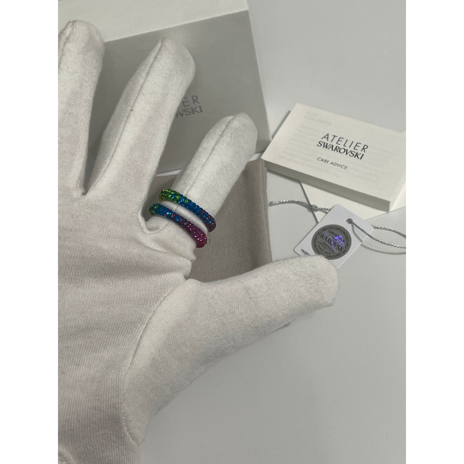 Swarovski Swarovski Atelier Tigris ring Set (2)size52/6 Rhodium plated Size ONE SIZE - 7 Thumbnail