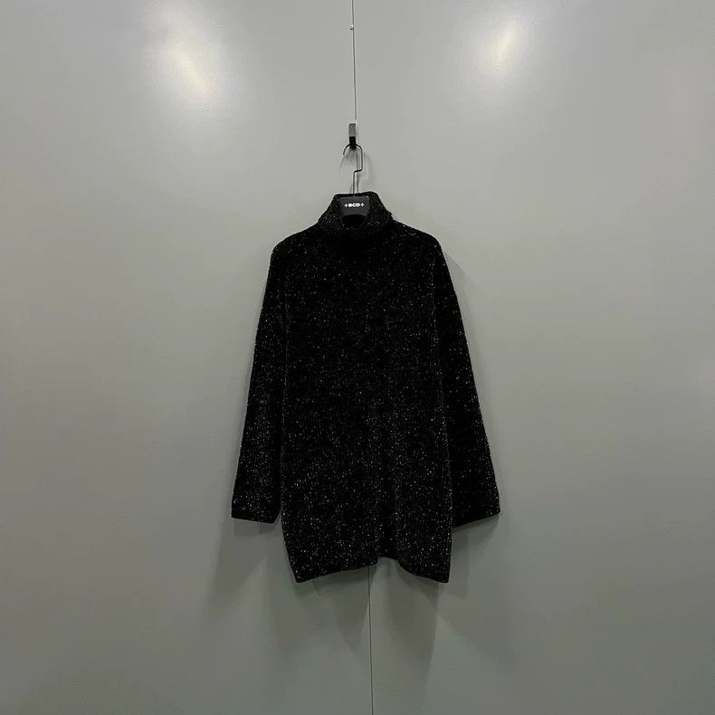 Balenciaga Balenciaga Black Sparkle Turtleneck Sweater Size US S / EU 44-46 / 1 - 1 Thumbnail