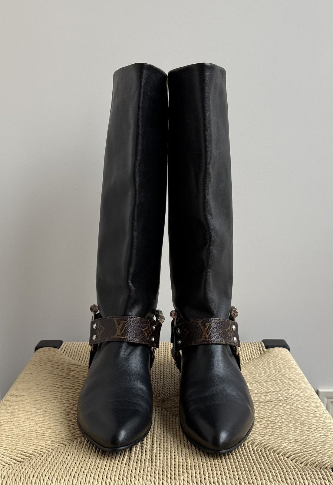 Louis Vuitton Louis Vuitton Rhapsody Monogram Tall Knee Moto Leather Boots Size US 10 / IT 40 - 2 Thumbnail