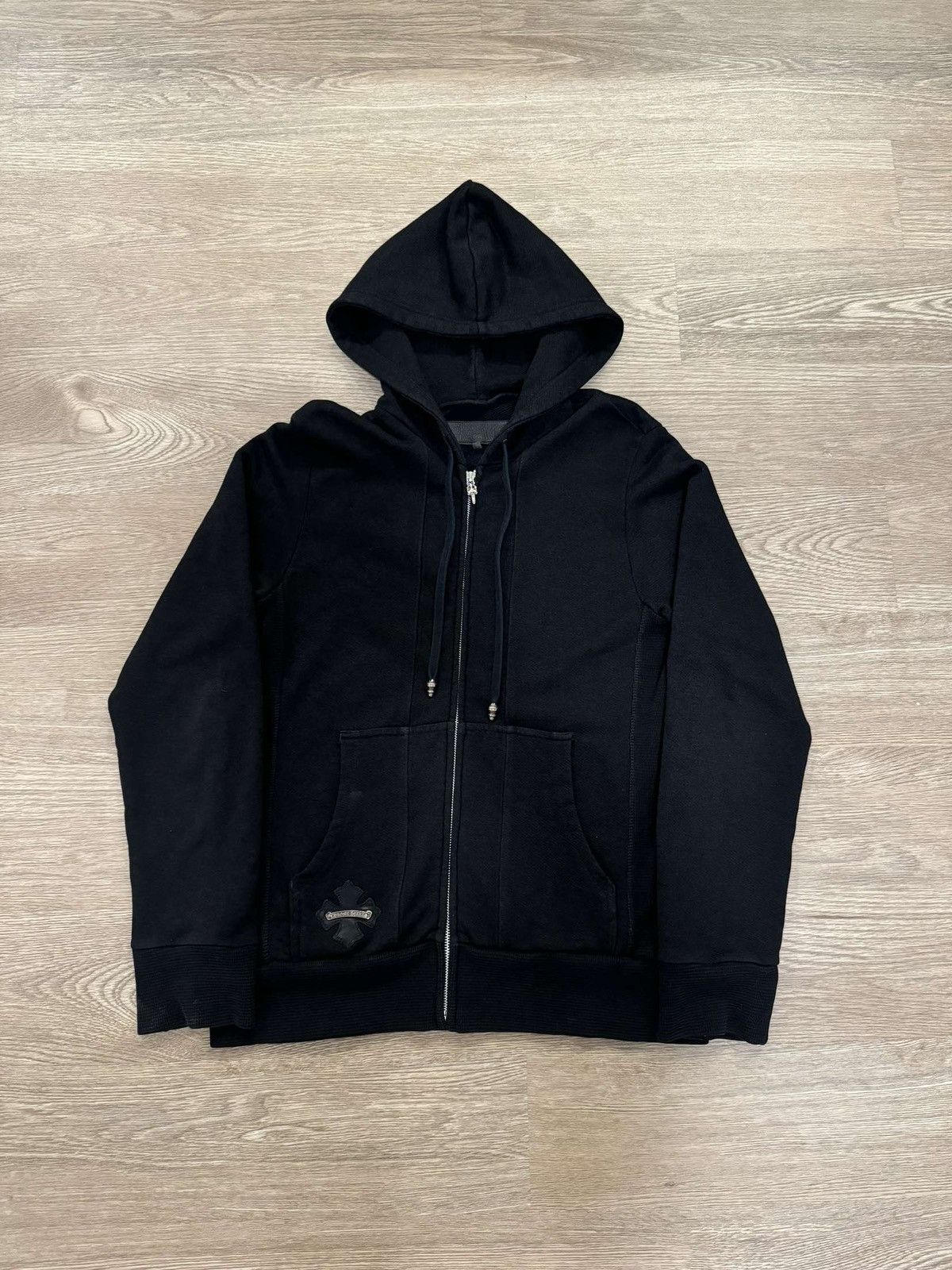 image of Chrome Hearts Black Label Cross Patch Zip Up, Men's (Size Medium)