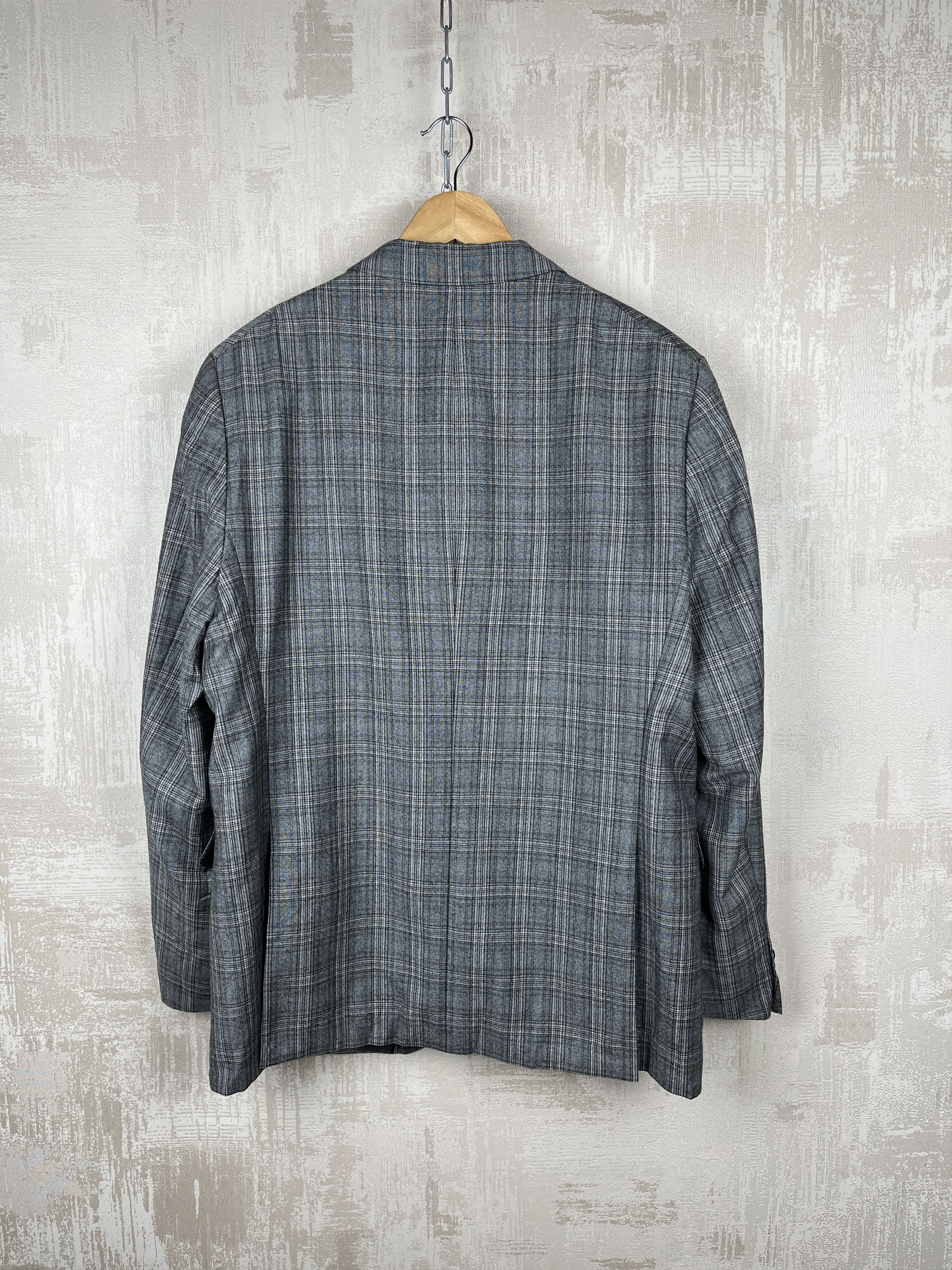 Designer Eduard Dressler Super 130's Shaped Fit Plaid Wool Blazer Size US L / EU 52-54 / 3 - 16 Thumbnail