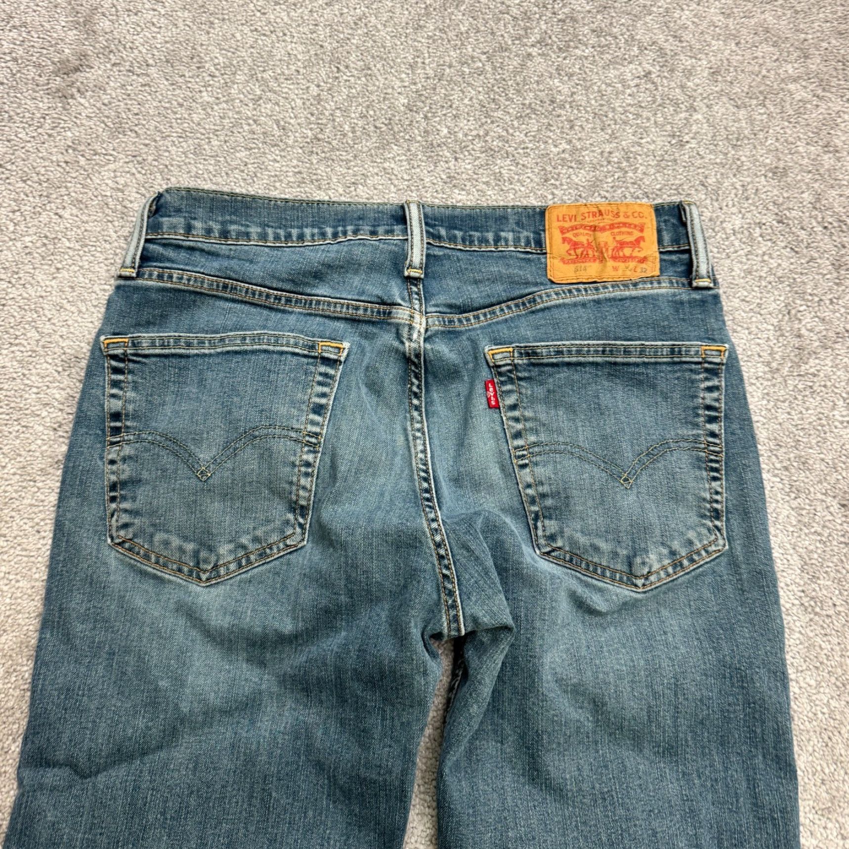 Levi's Levi's 514 Jeans Straight Leg Denim Mens 34x32 Blue Medium Wash Cotton Casual Size US 34 / EU 50 - 4 Thumbnail